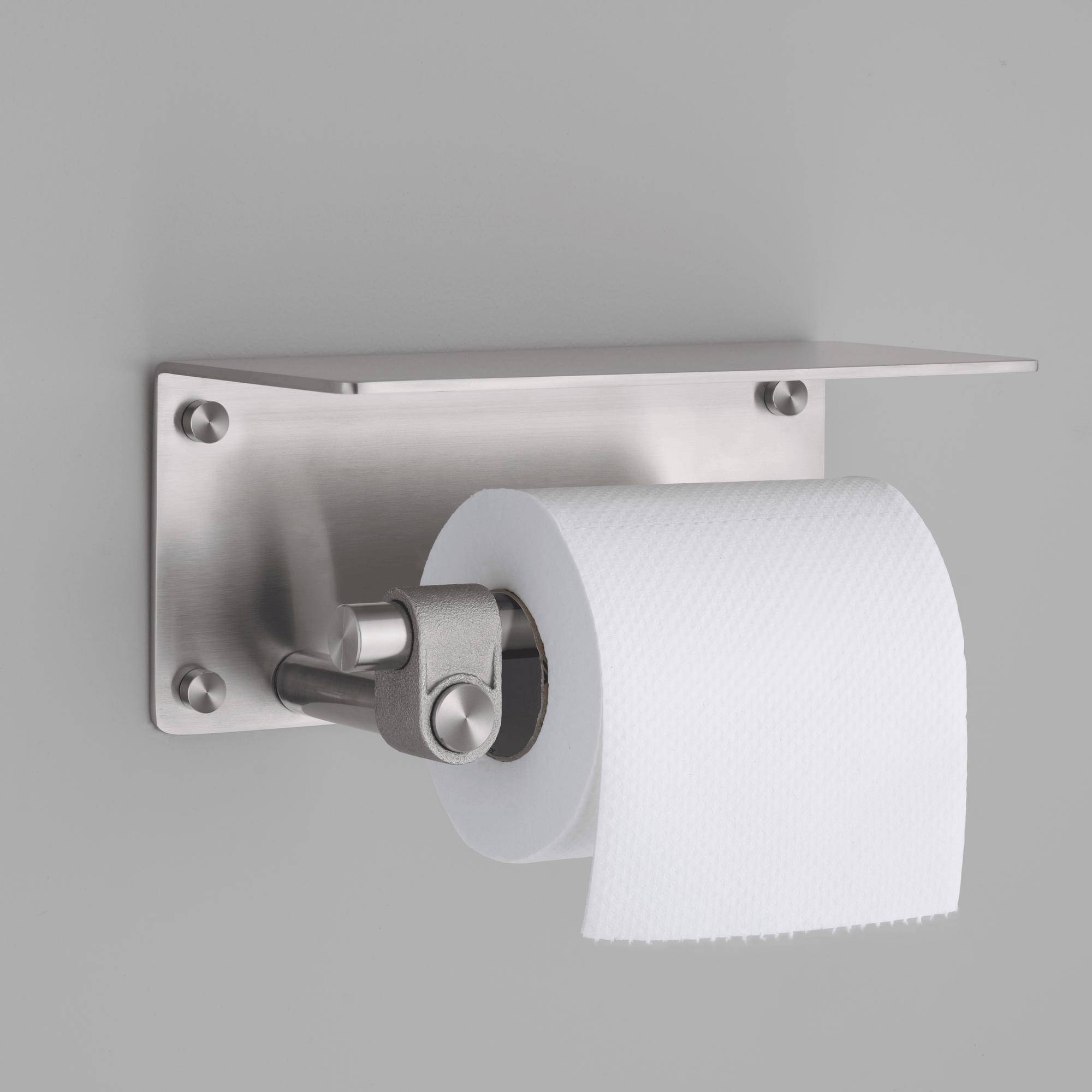 TOILET ROLL HOLDER / WITH SHELF / CAST