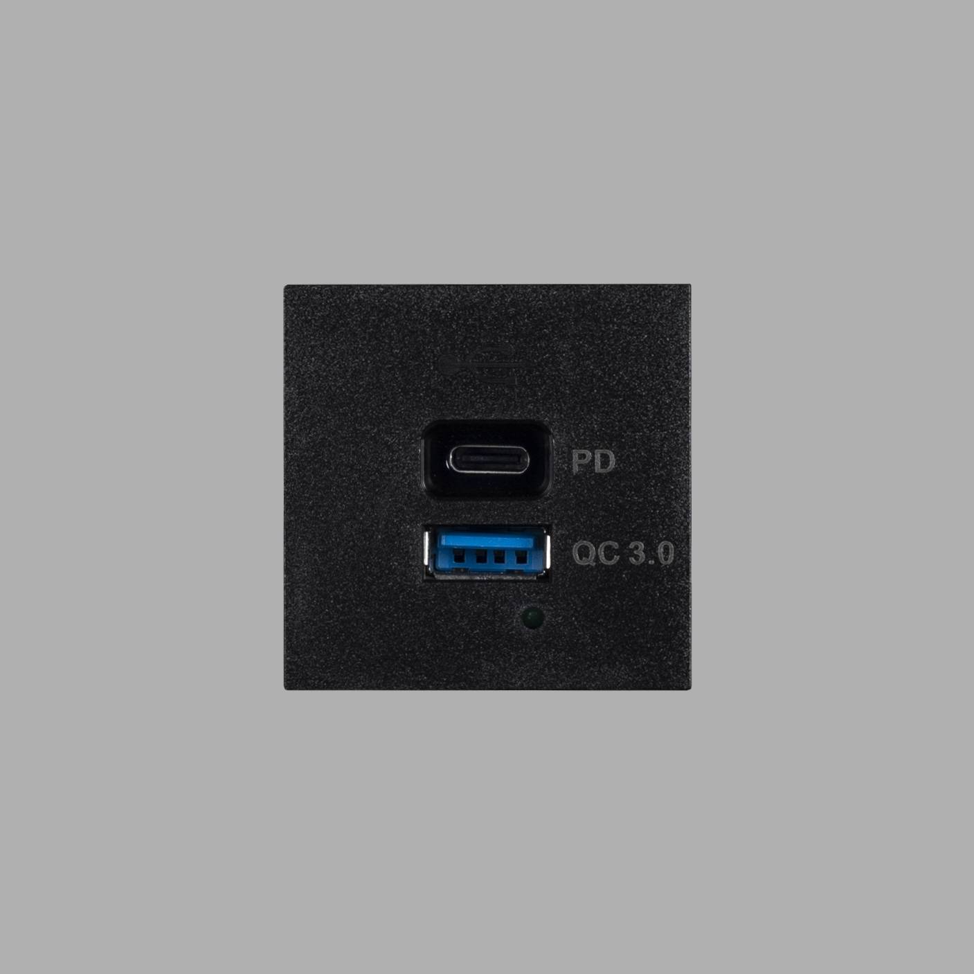 USB MODULE / USB A + C QUICKCHARGE / 45 MM