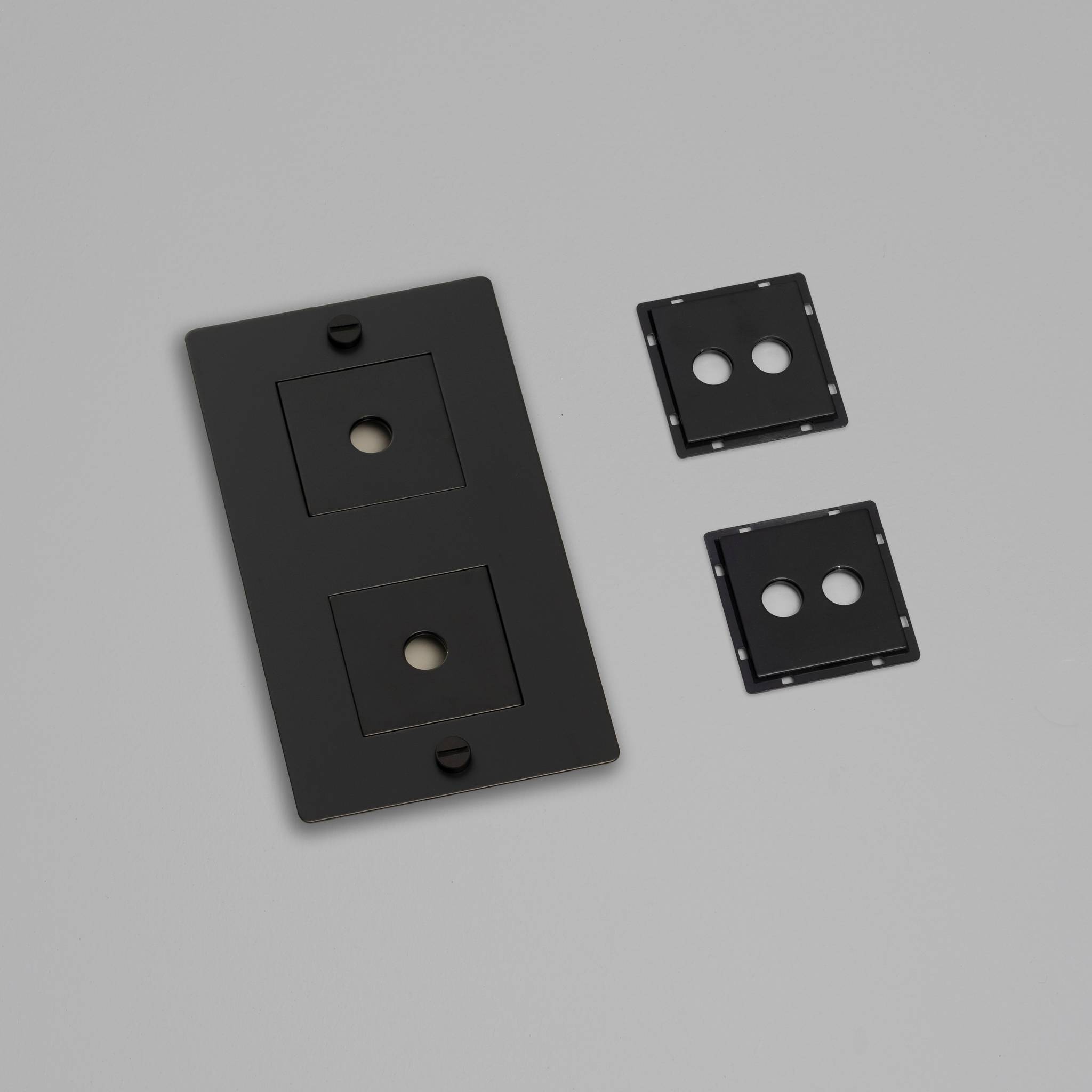 2G WALL PLATE / VERTICAL / WITH INFILLS / WITHOUT LOGO