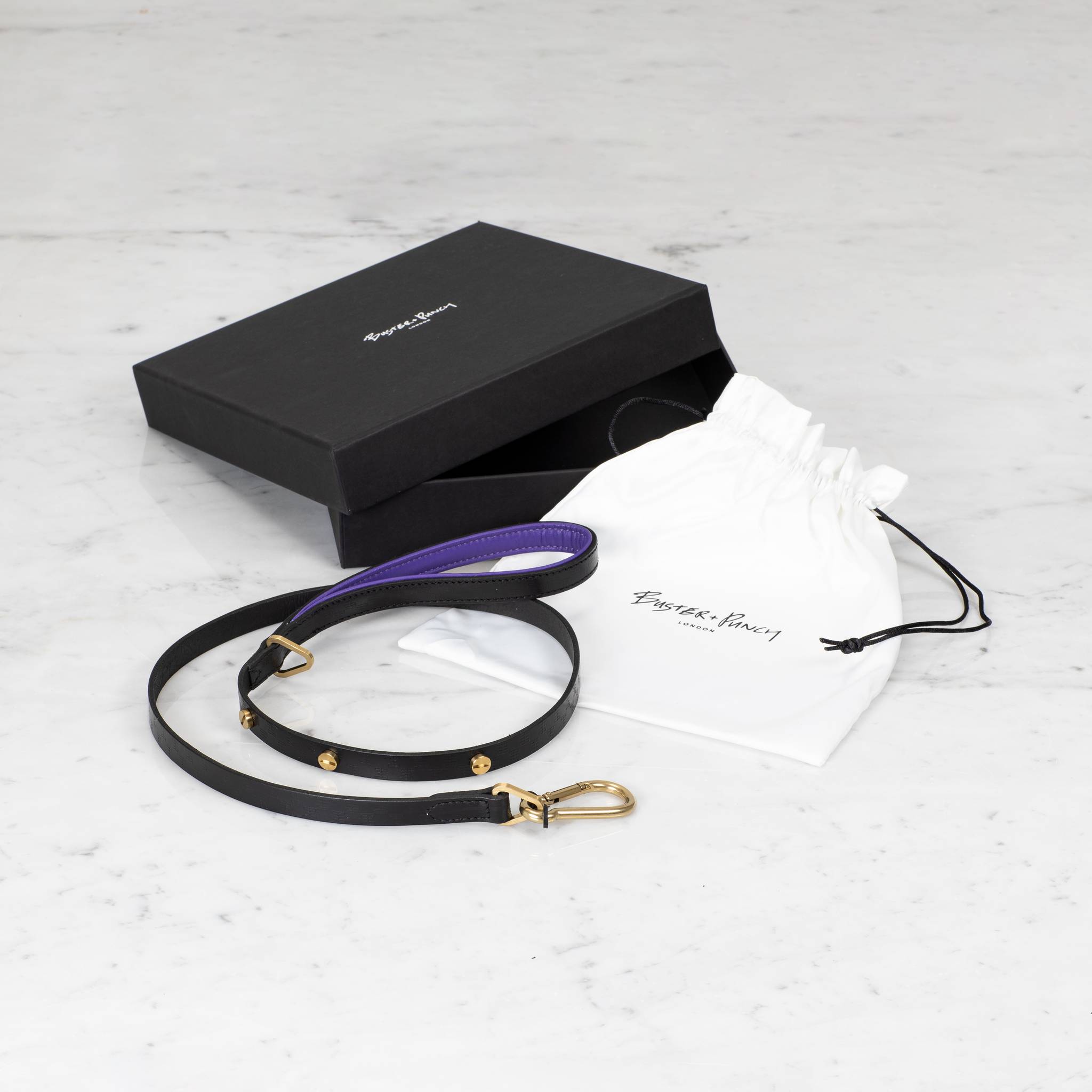 DOG LEAD / CROSS / BLACK / PURPLE