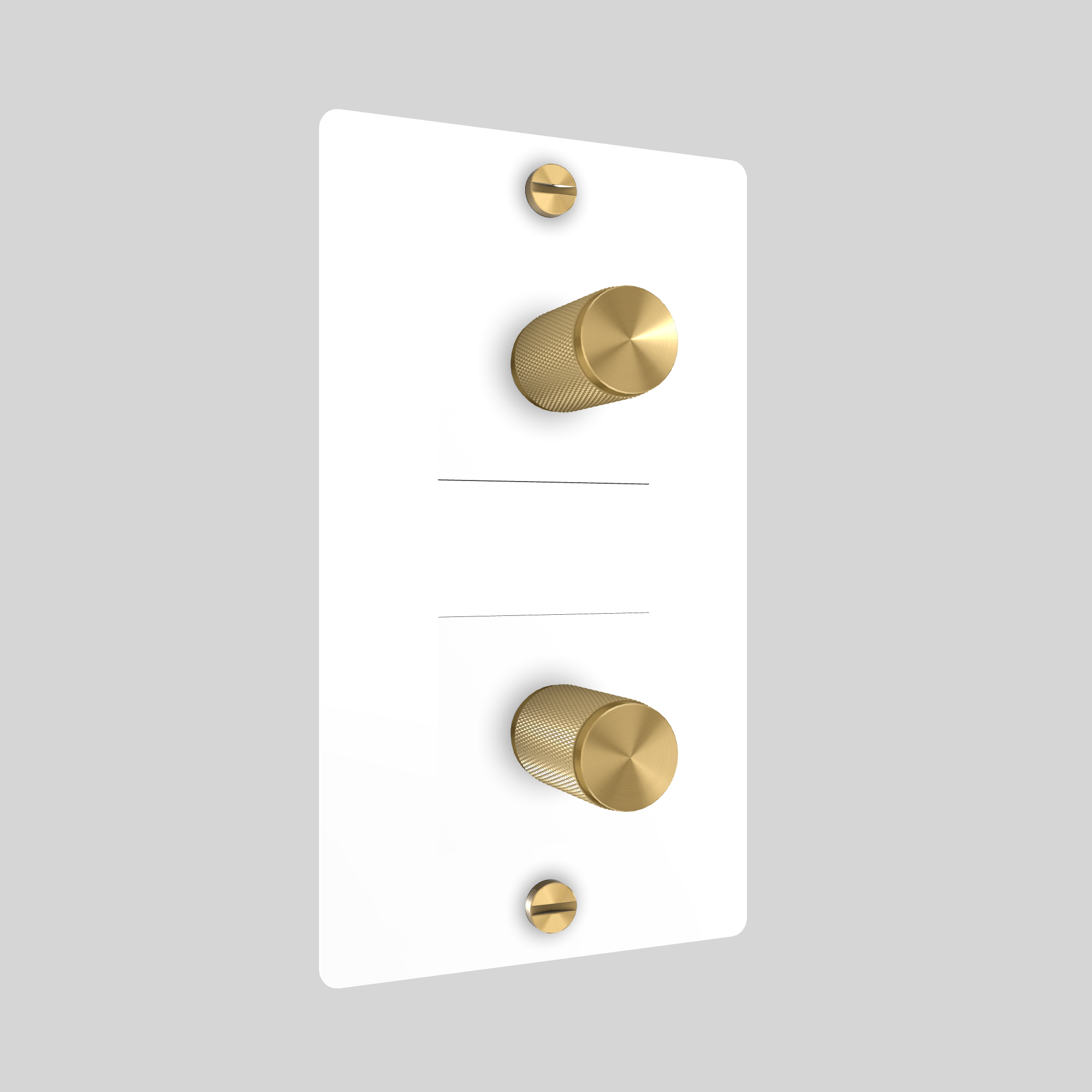 2G DIMMER / VERTICAL / 250W / WITHOUT LOGO / WHITE / BRASS
