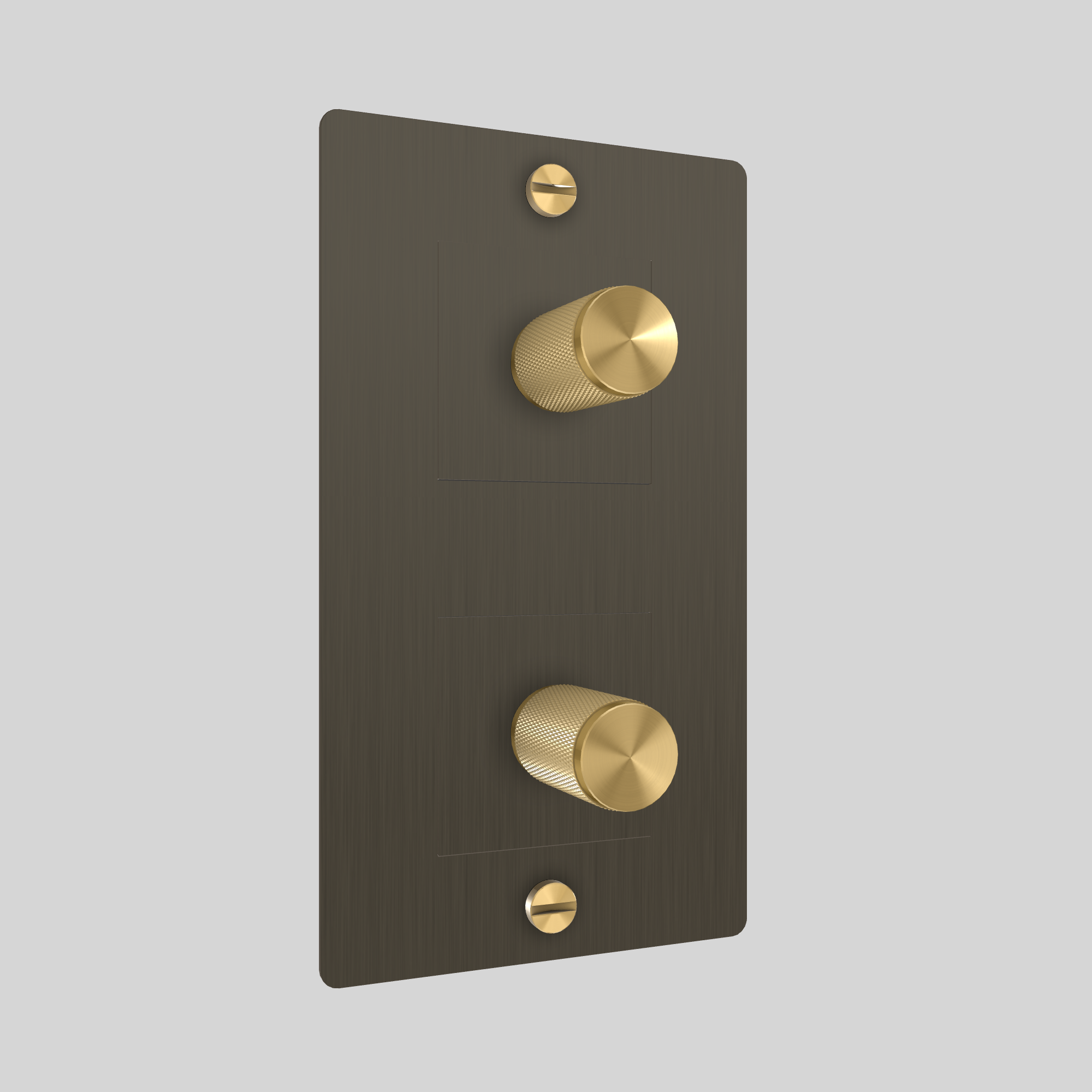 2G DIMMER / VERTICAL / 250W / WITHOUT LOGO / SMOKED BRONZE / BRASS