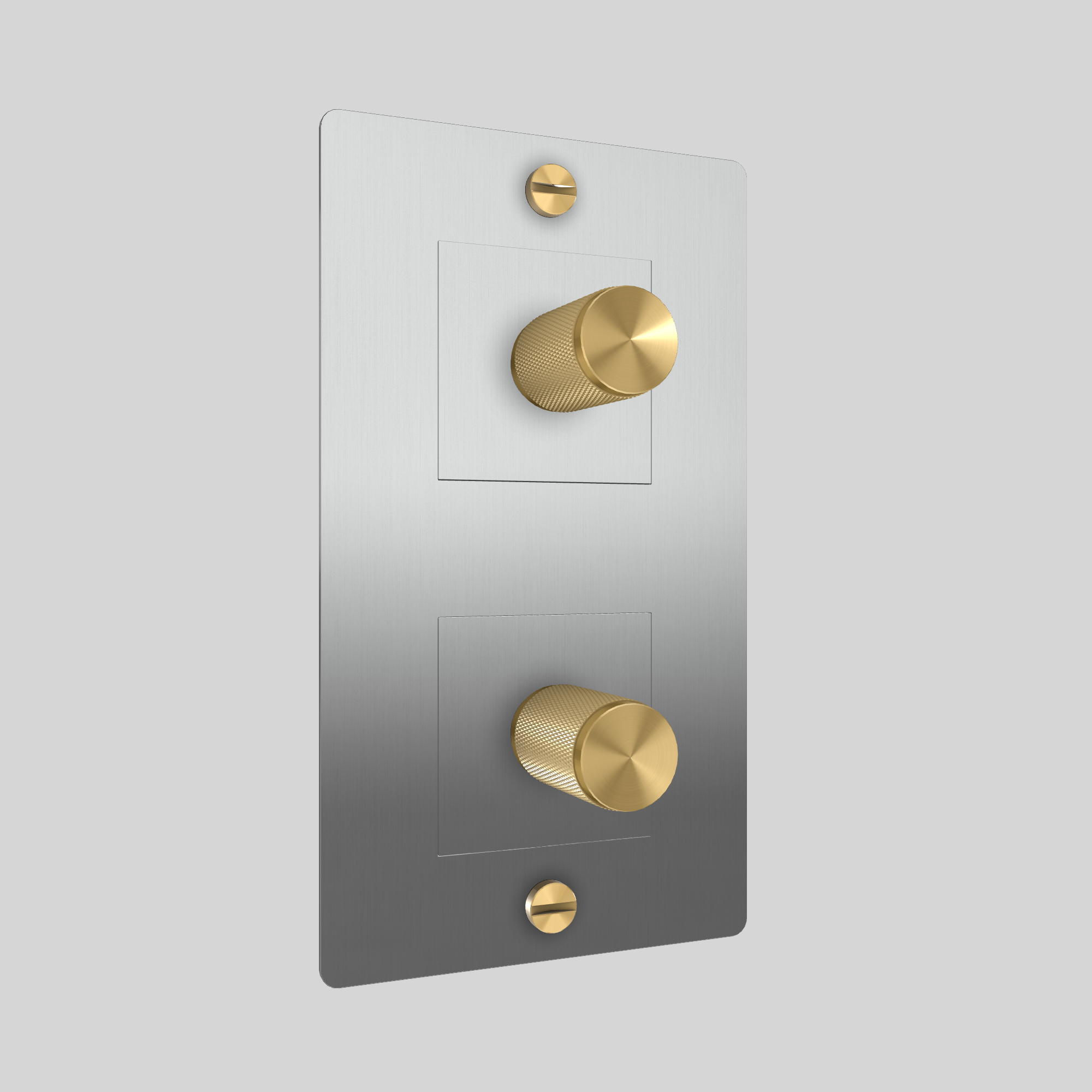 2G DIMMER / VERTICAL / 250W / WITHOUT LOGO / STEEL / BRASS