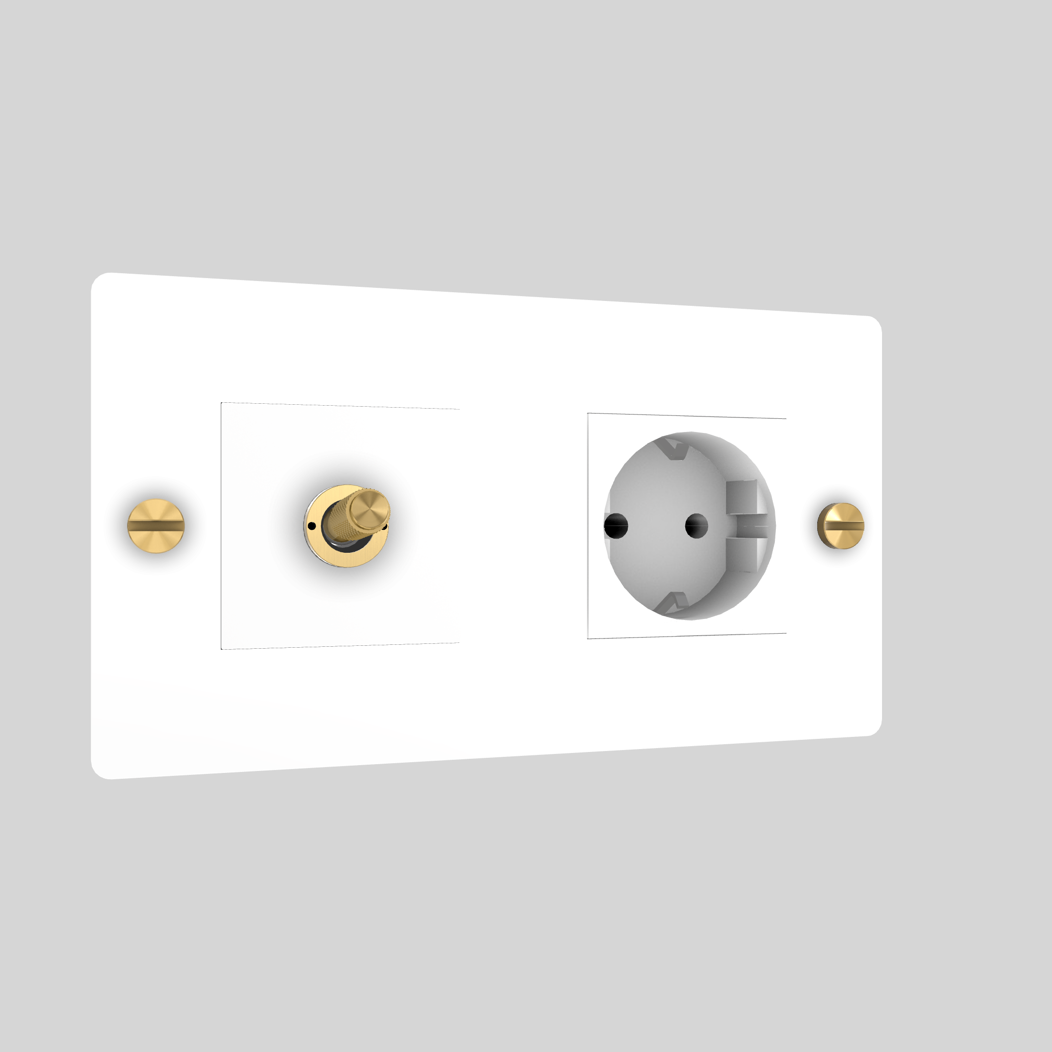 2G TOGGLE & SOCKET / CROSS / WITHOUT LOGO / WHITE / BRASS