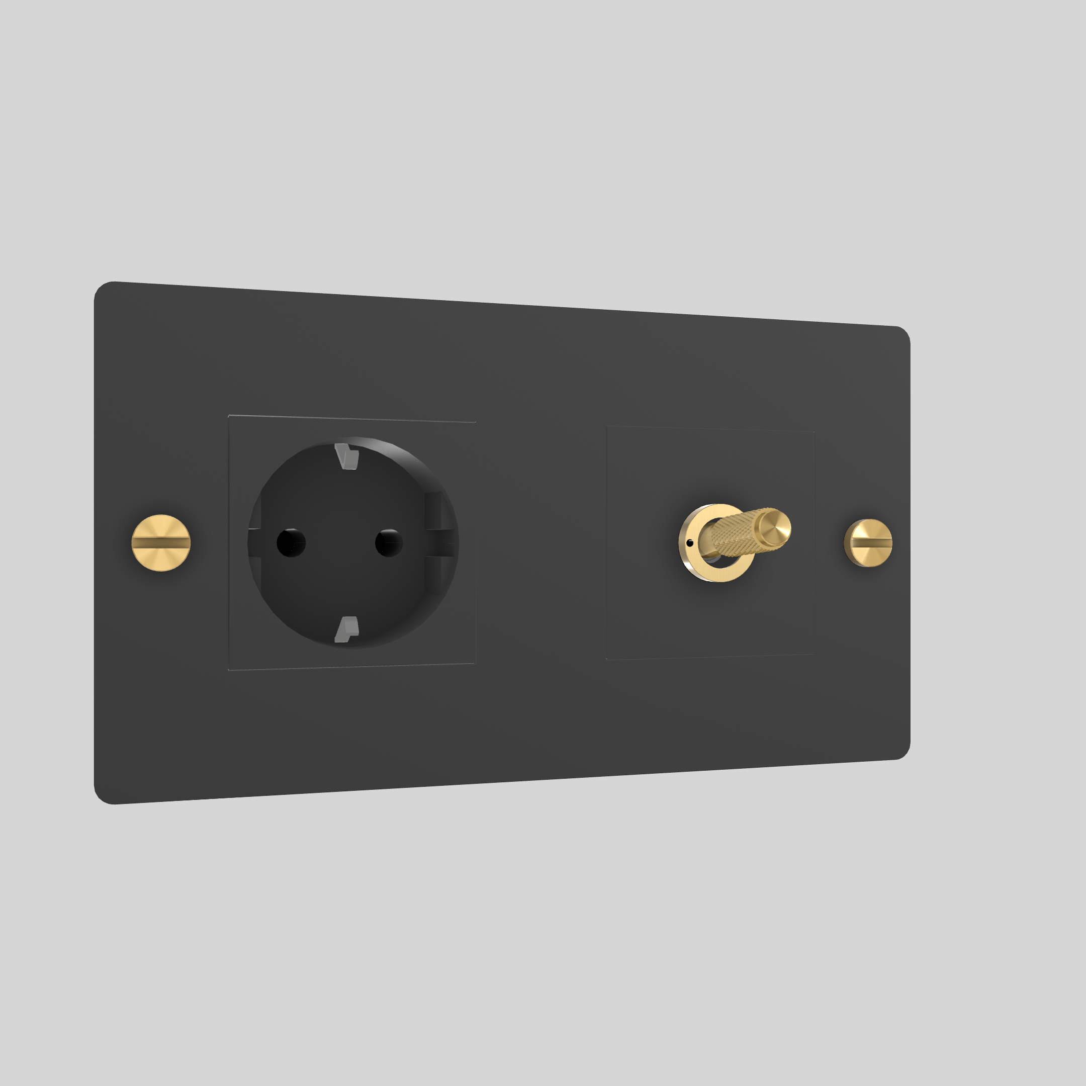 2G TOGGLE & SOCKET / CROSS / WITHOUT LOGO / BLACK / BRASS