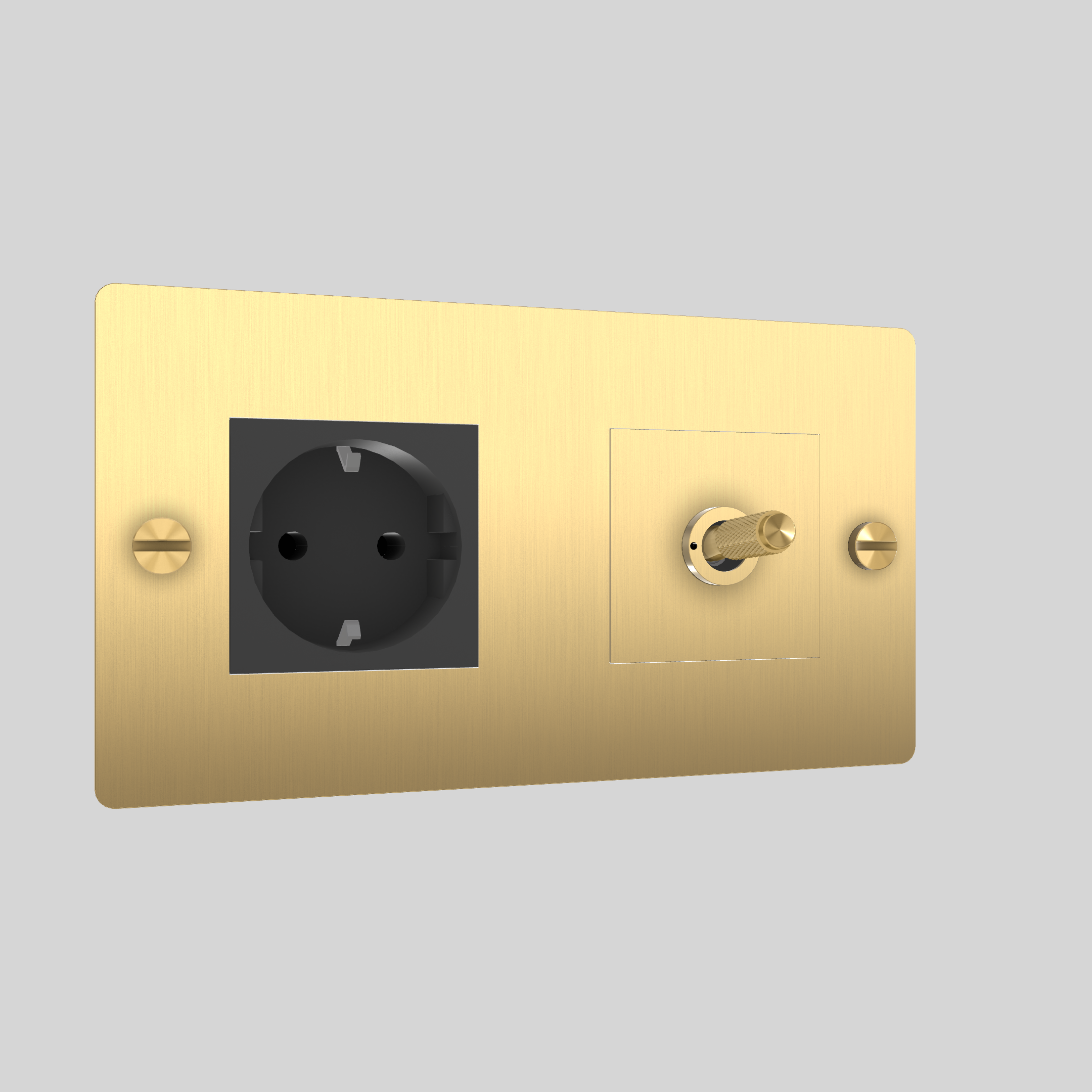 2G TOGGLE & SOCKET / CROSS / WITHOUT LOGO / BRASS / BRASS