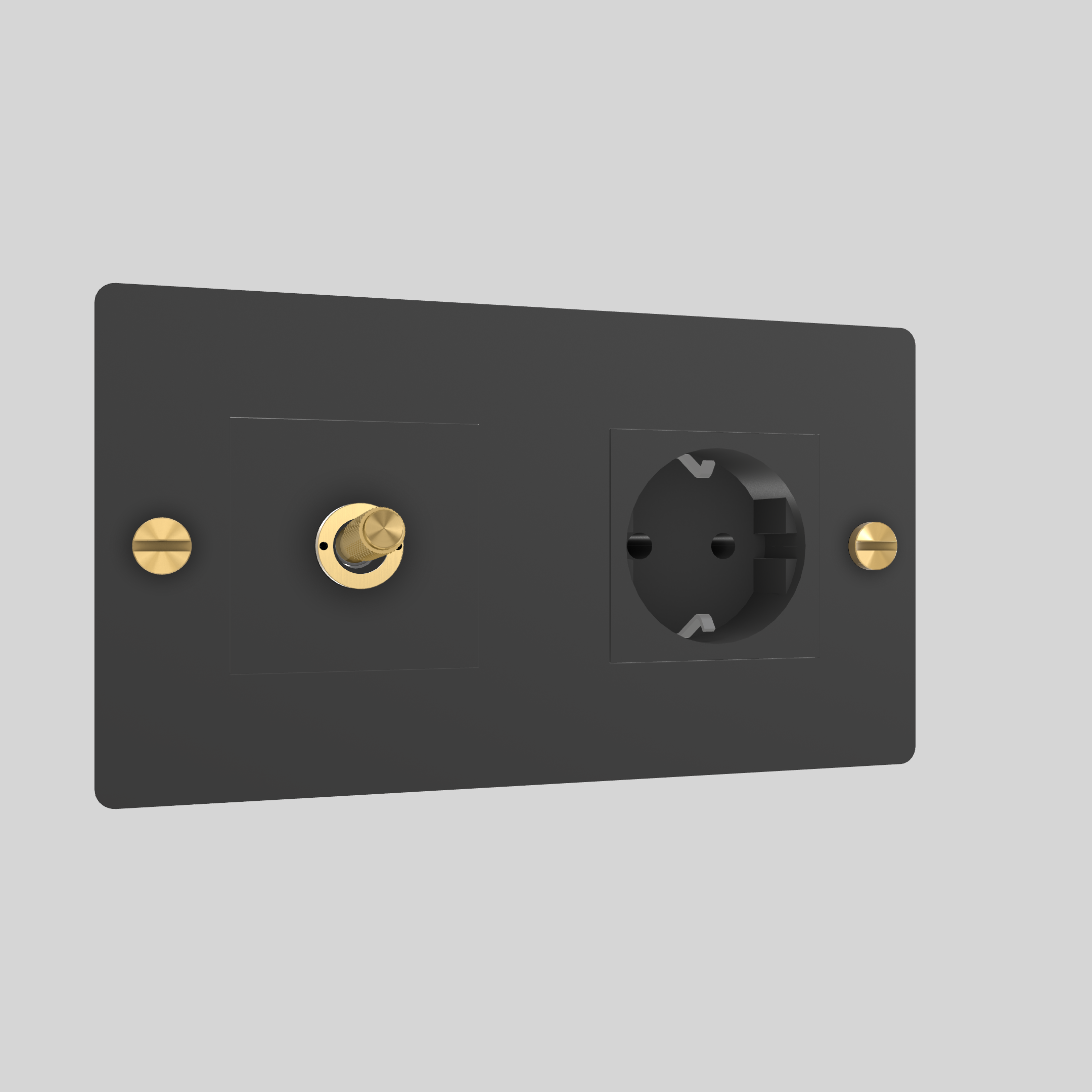 2G TOGGLE & SOCKET / CROSS / WITHOUT LOGO / BLACK / BRASS