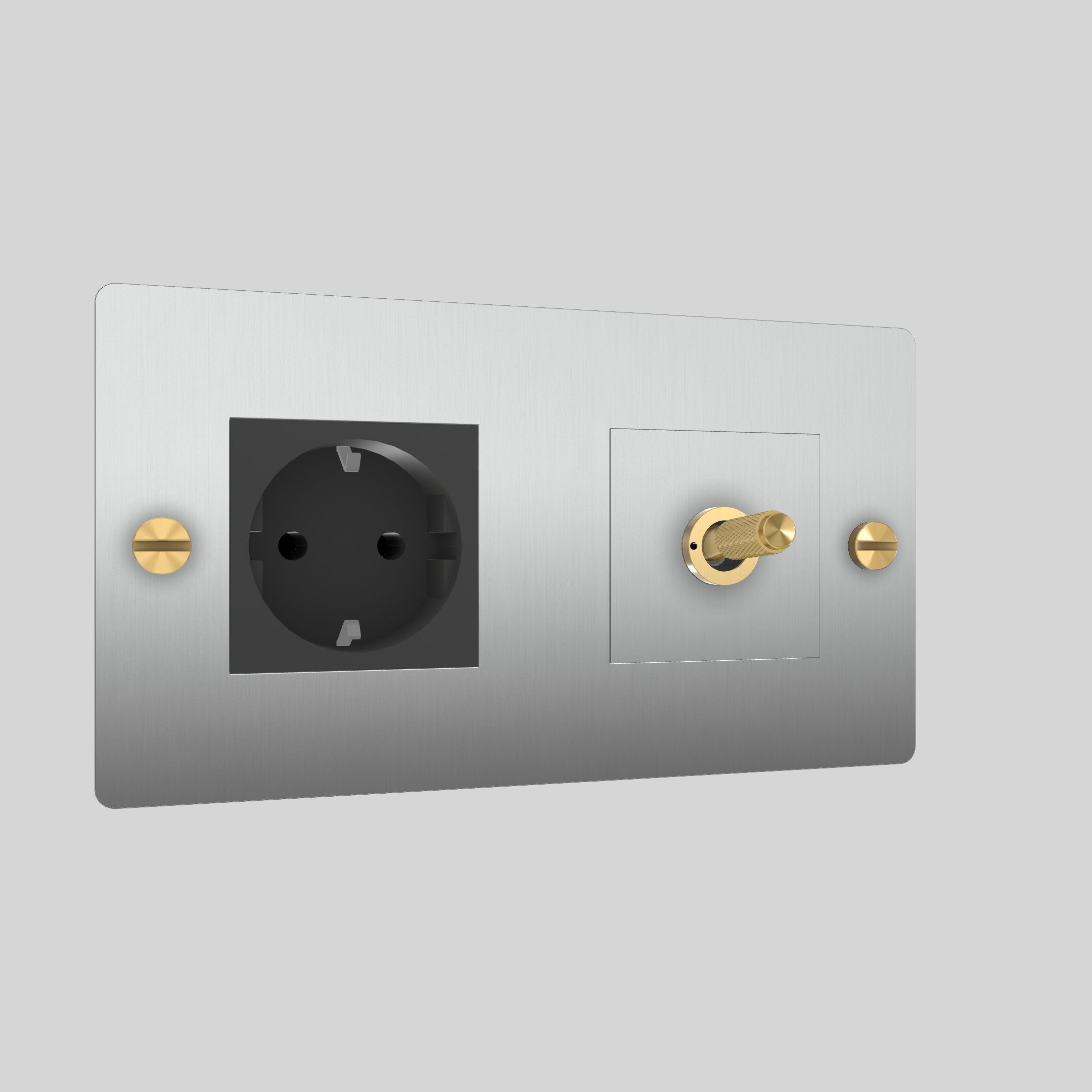 2G TOGGLE & SOCKET / CROSS / WITHOUT LOGO / STEEL / BRASS