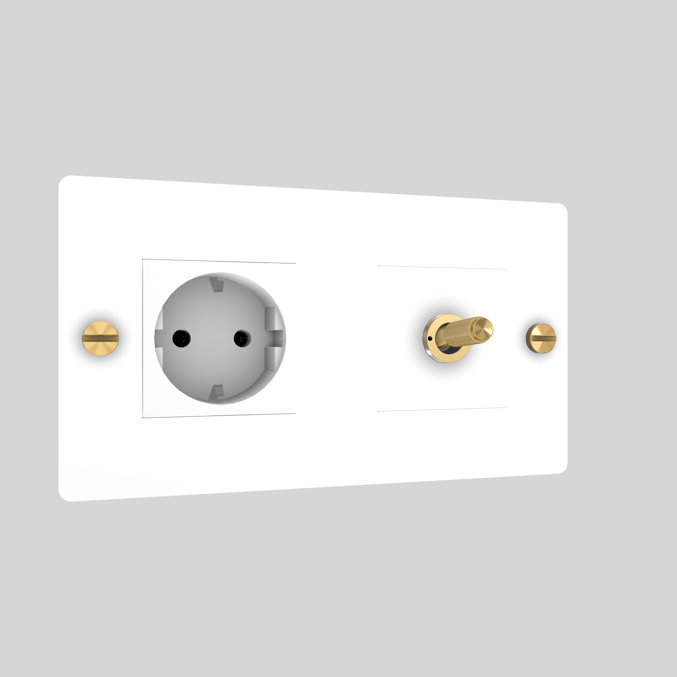 2G TOGGLE & SOCKET / CROSS / WITHOUT LOGO / WHITE / BRASS