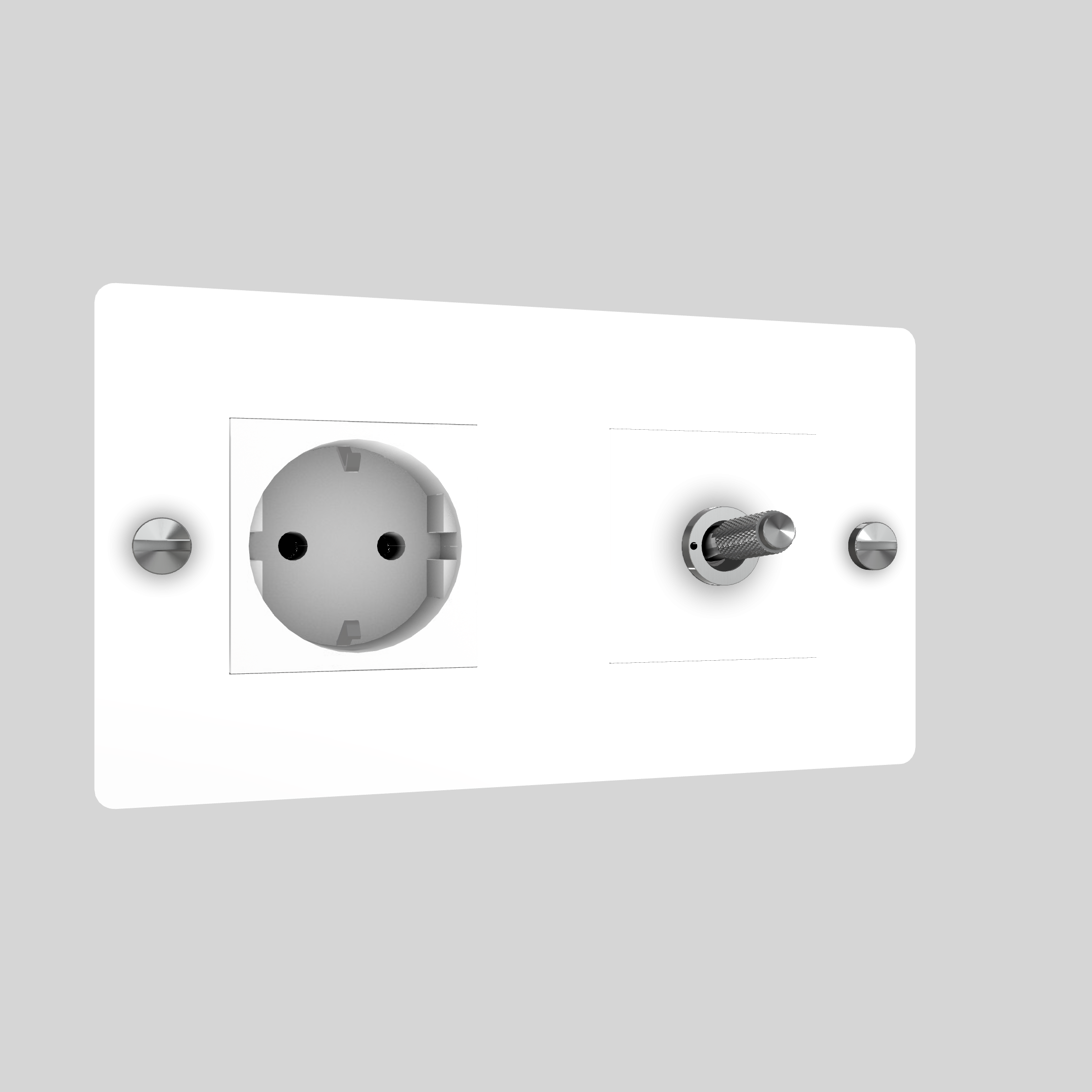 2G TOGGLE & SOCKET / CROSS / WITHOUT LOGO / WHITE / STEEL