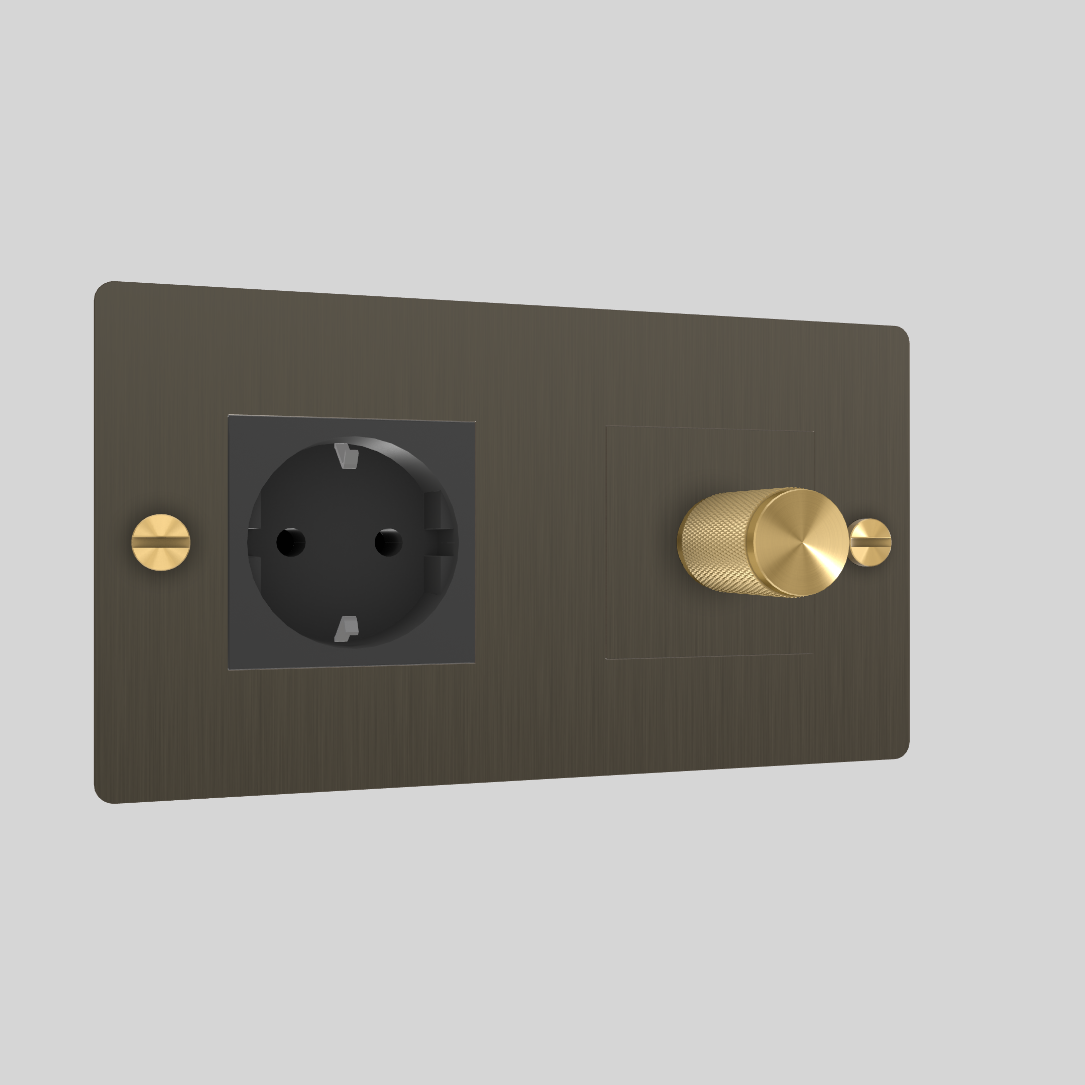 2G DIMMER & SOCKET / CROSS / WITHOUT LOGO / SMOKED BRONZE / BRASS