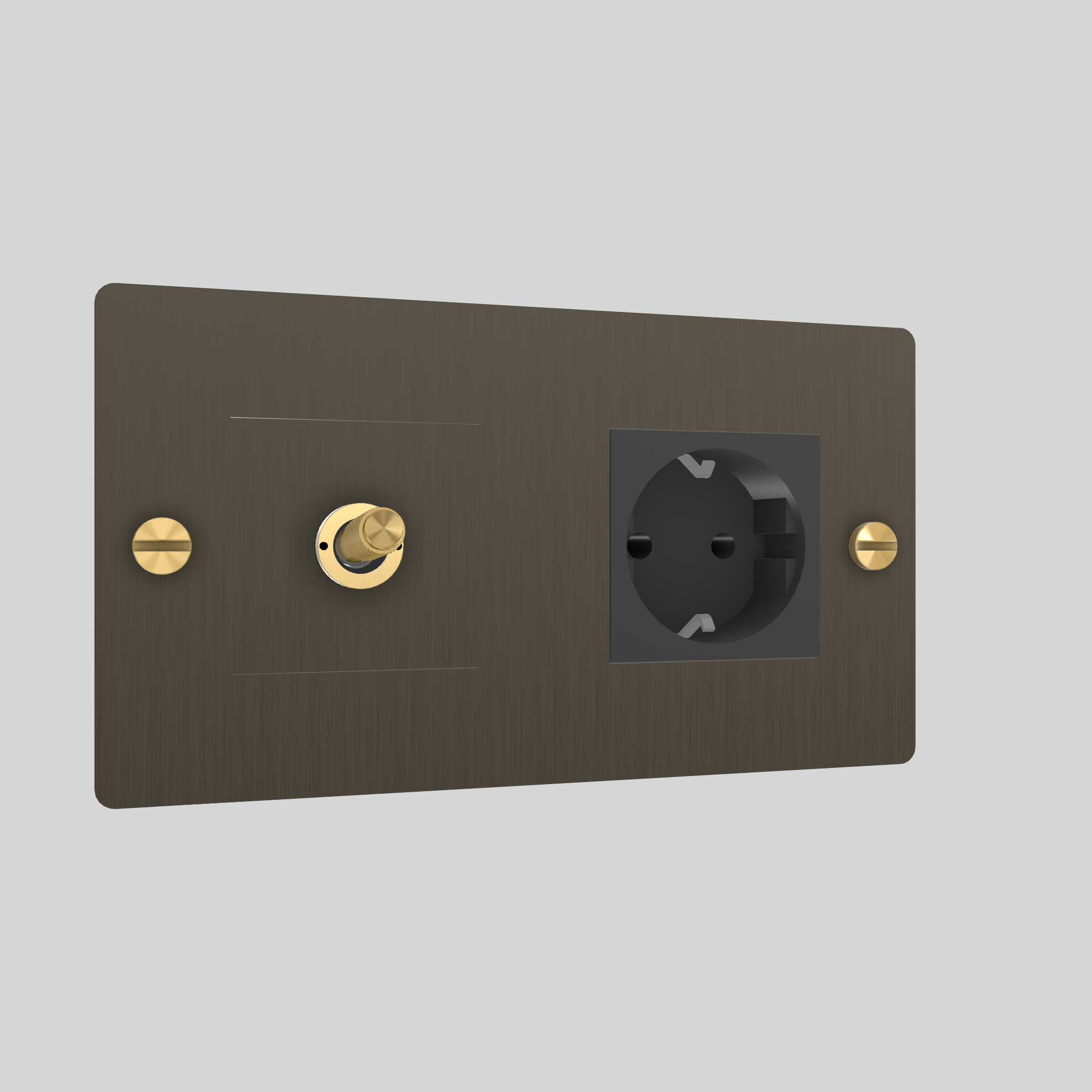 2G TOGGLE & SOCKET / CROSS / WITHOUT LOGO / SMOKED BRONZE / BRASS
