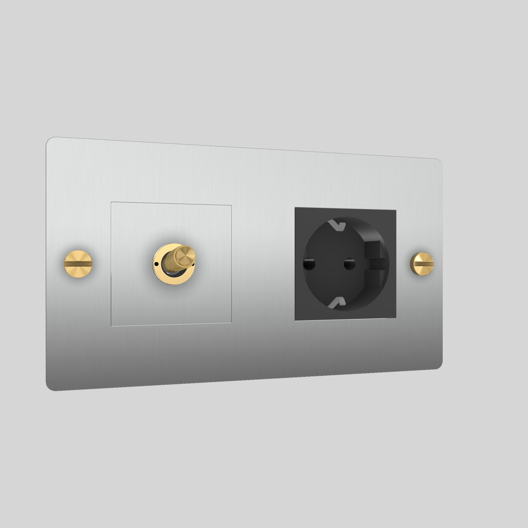 2G TOGGLE & SOCKET / CROSS / WITHOUT LOGO / STEEL / BRASS
