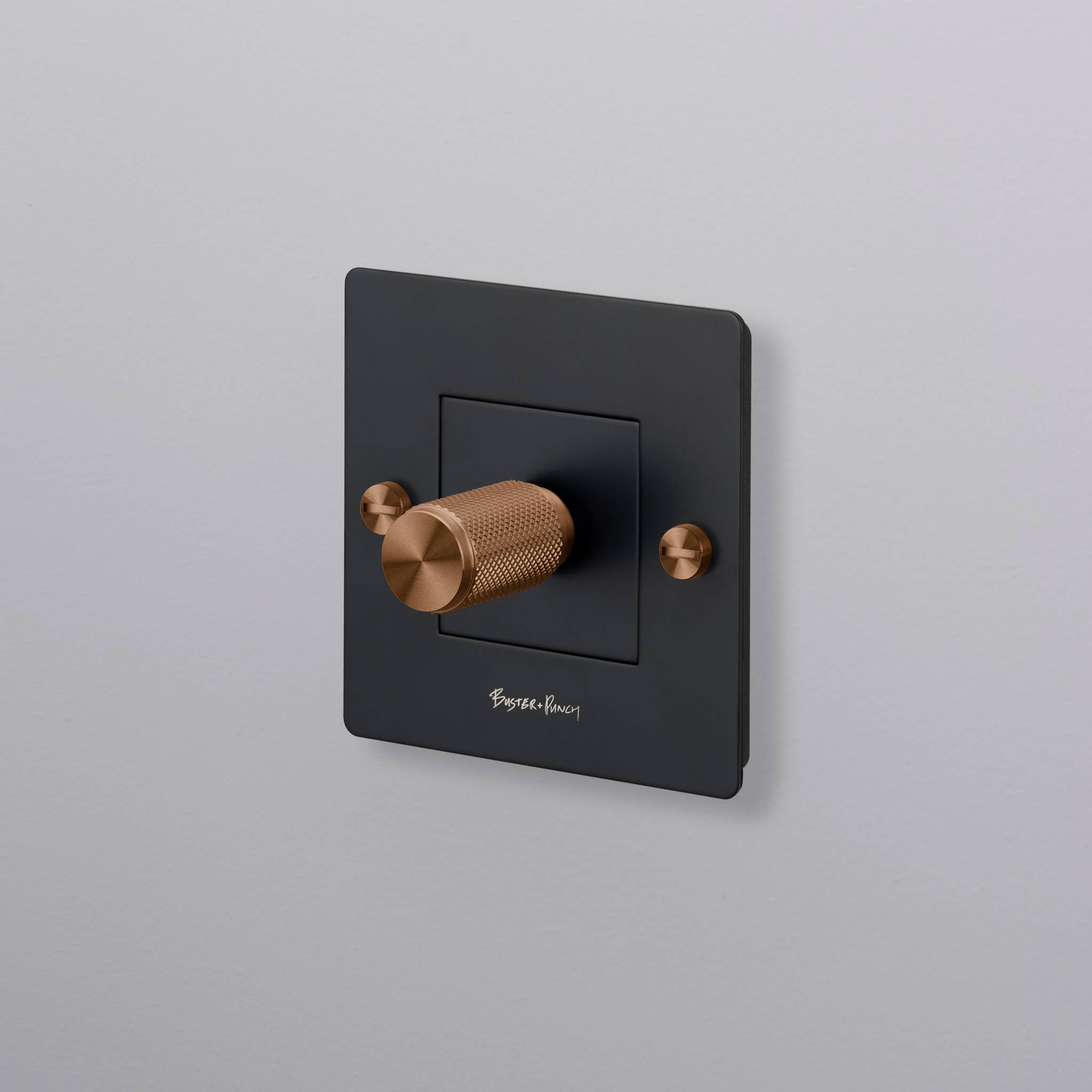 EU 1G DIMMER / 250W LED / RETRACTIVE COMPATIBLE SWITCH ONLY /  WITH LOGO / BLACK / WARM SUNSET