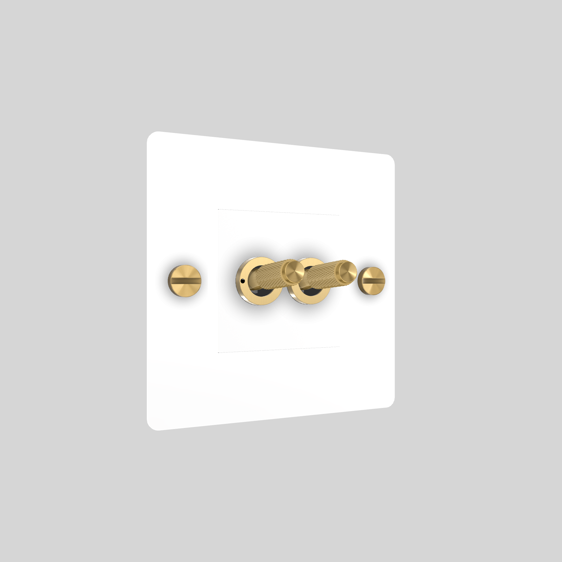 1G DOUBLE TOGGLE / WITHOUT LOGO / WHITE / BRASS