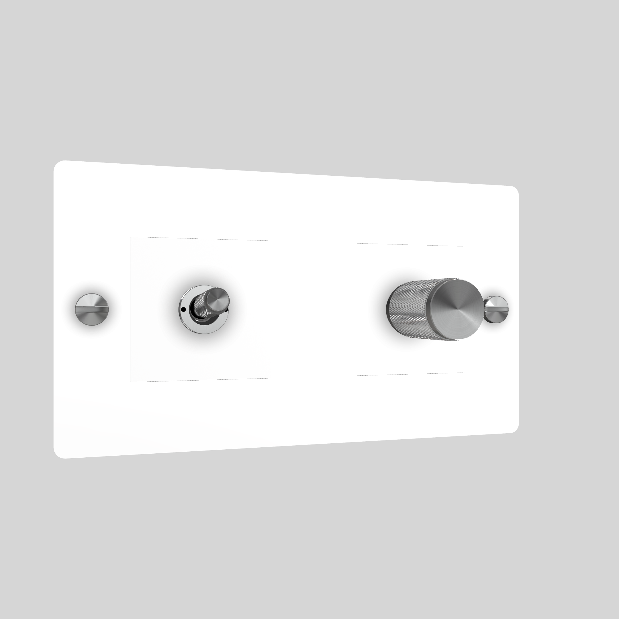 2G TOGGLE & DIMMER / CROSS / WITHOUT LOGO / WHITE / STEEL