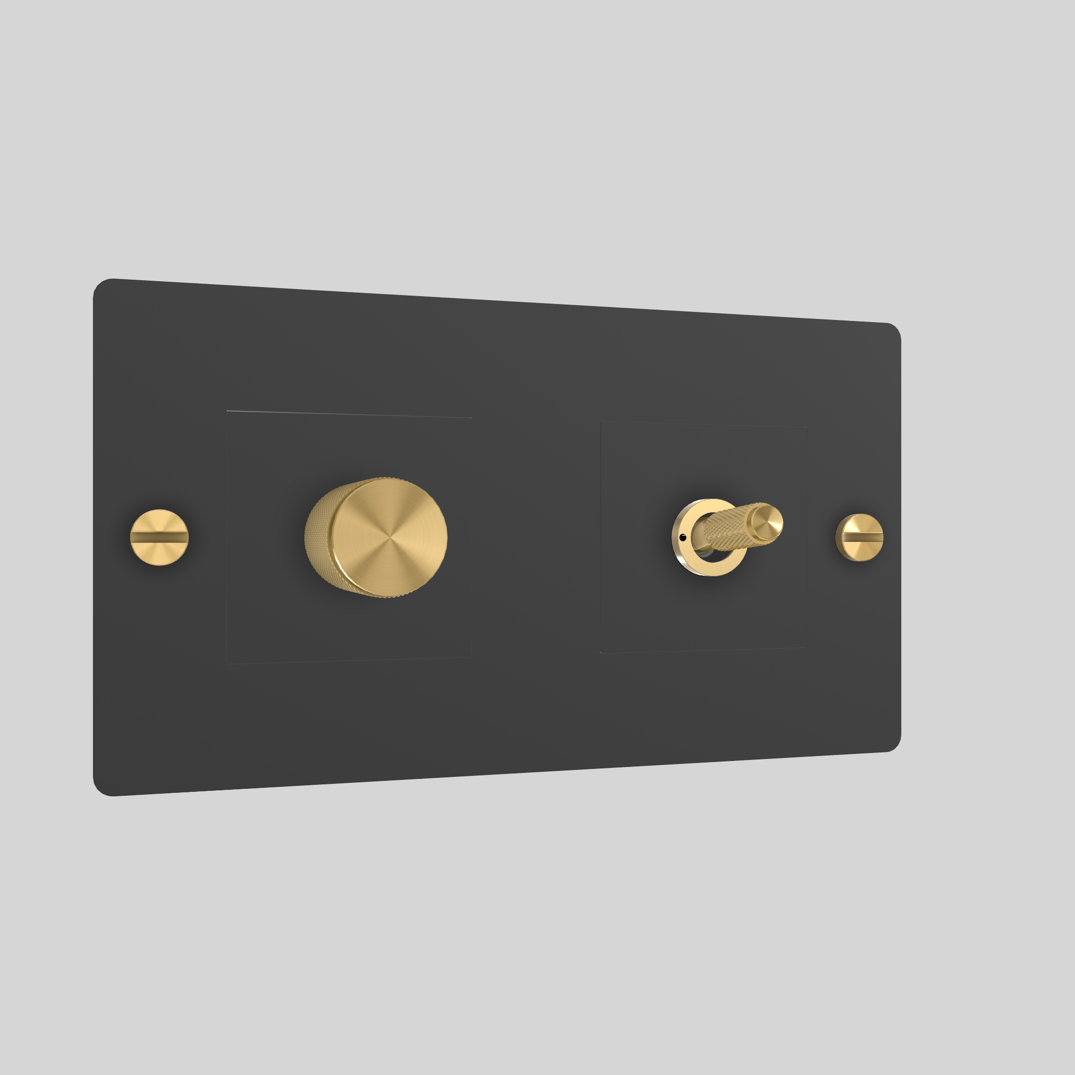 2G TOGGLE & DIMMER / CROSS / WITHOUT LOGO / BLACK / BRASS