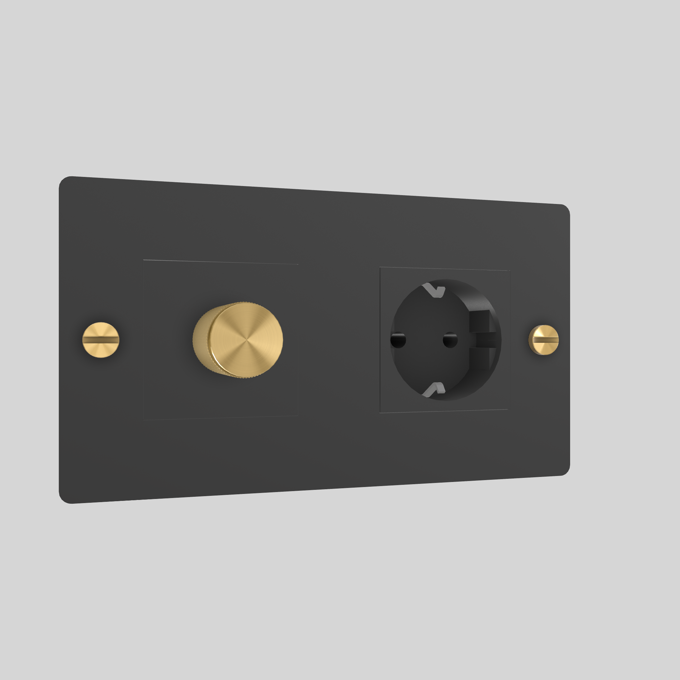 2G DIMMER & SOCKET / CROSS / WITHOUT LOGO / BLACK / BRASS