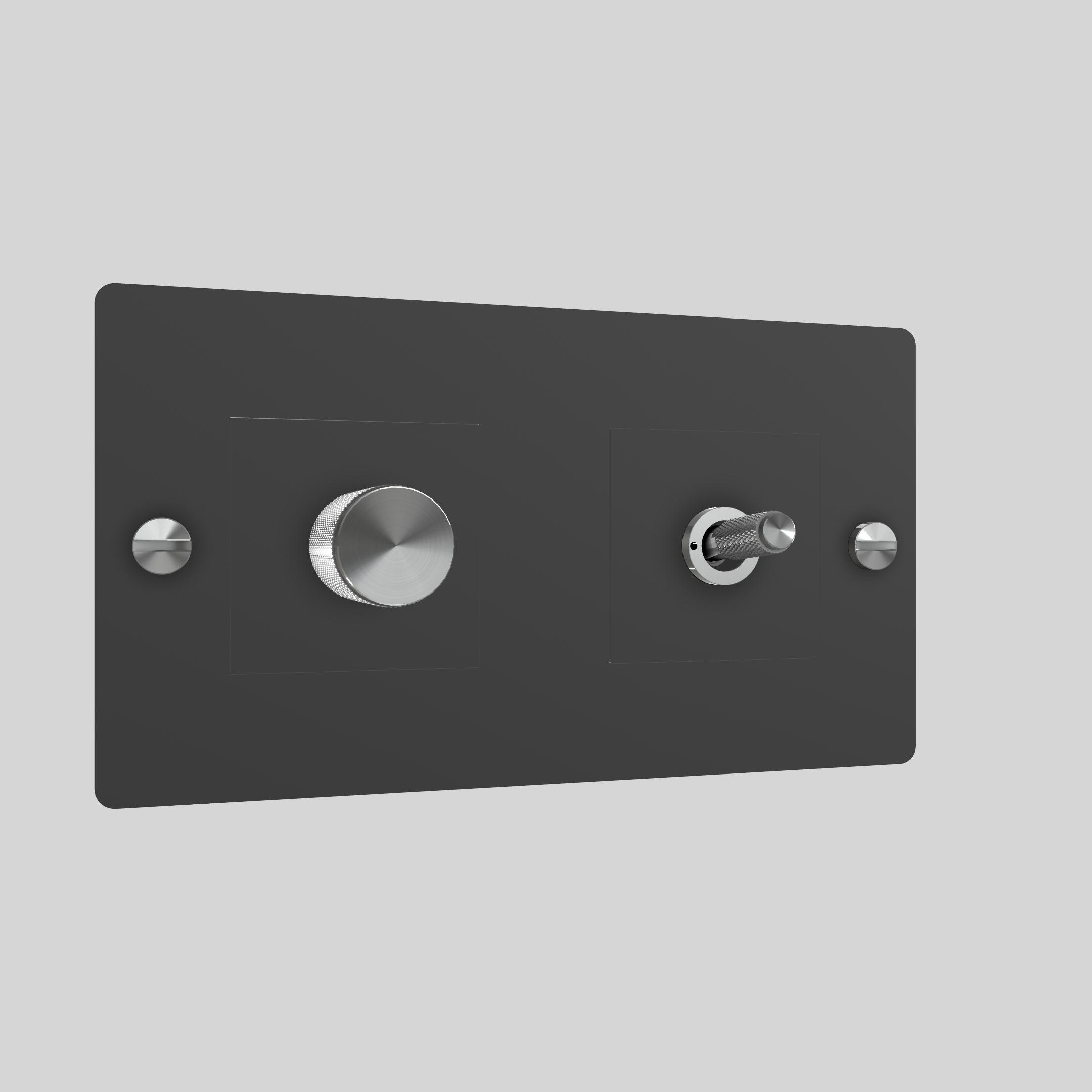 2G TOGGLE & DIMMER / CROSS / WITHOUT LOGO / BLACK / STEEL