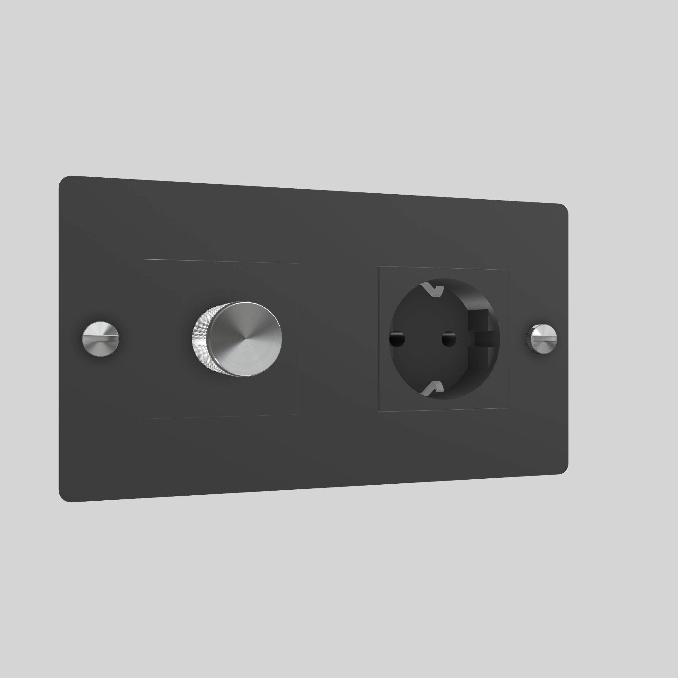 2G DIMMER & SOCKET / CROSS / WITHOUT LOGO / BLACK / STEEL