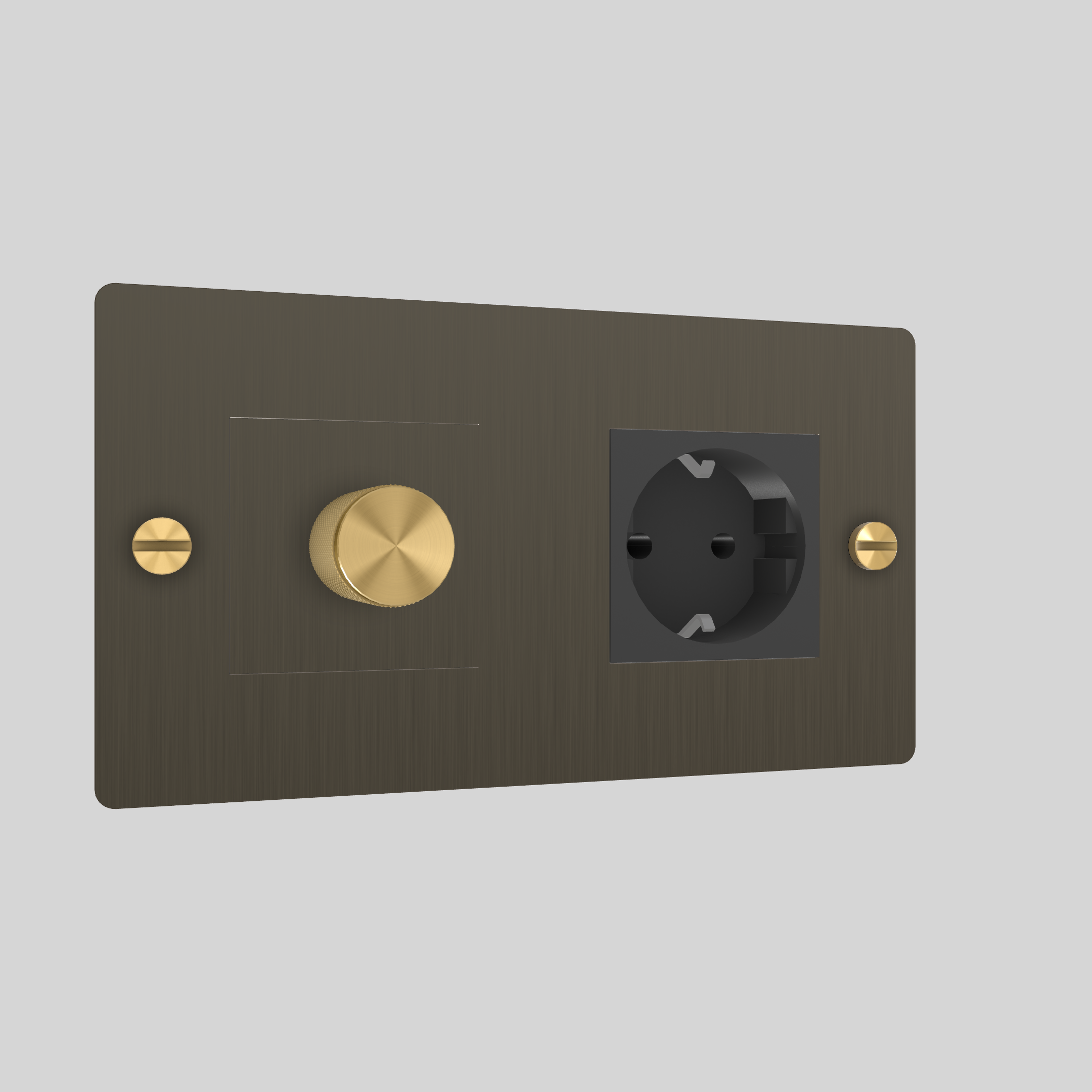 2G DIMMER & SOCKET / CROSS / WITHOUT LOGO / SMOKED BRONZE / BRASS