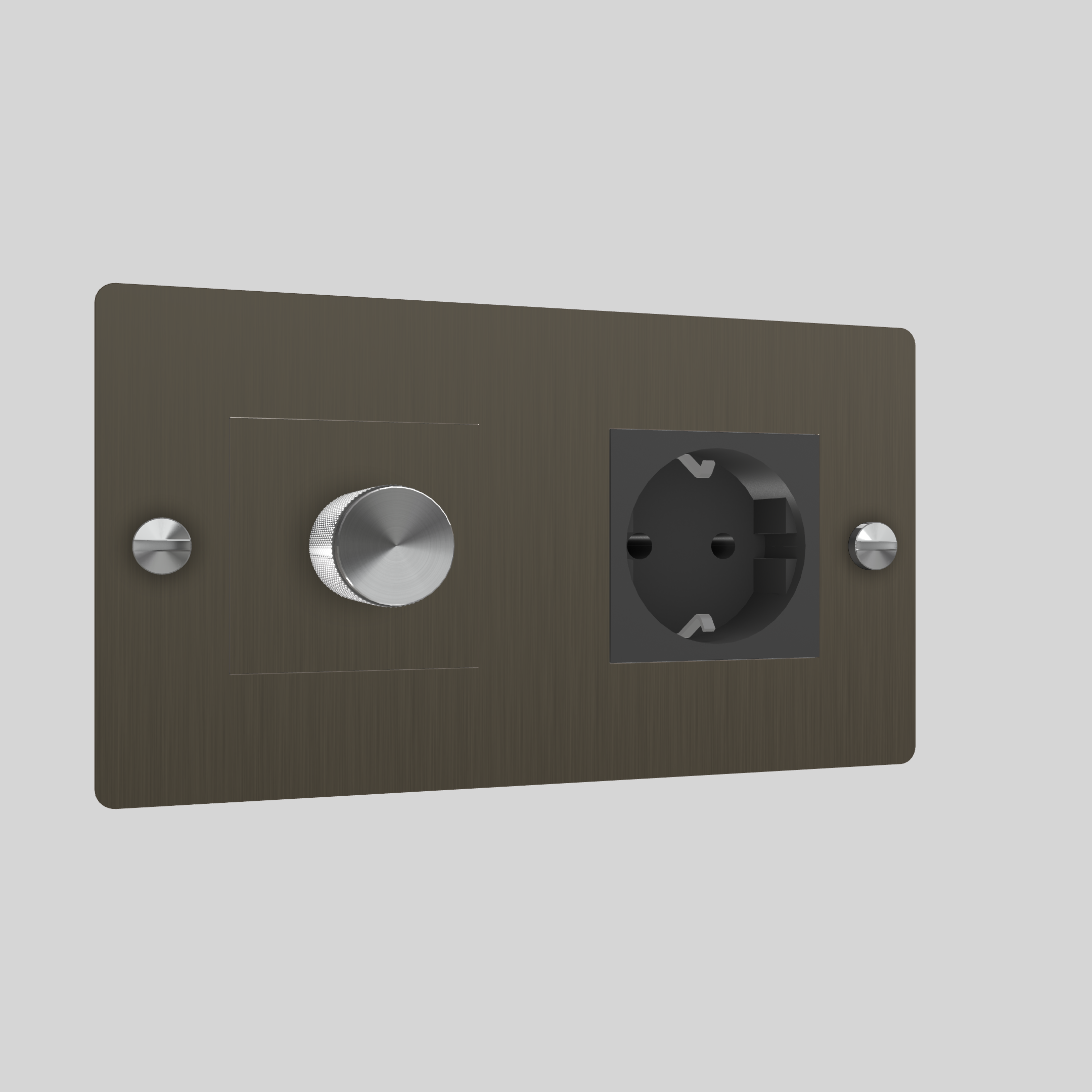 2G DIMMER & SOCKET / CROSS / WITHOUT LOGO / SMOKED BRONZE / STEEL