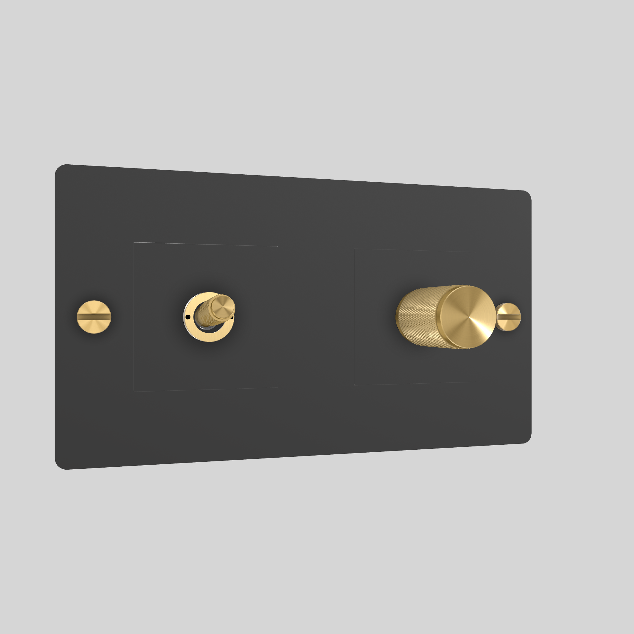 2G TOGGLE & DIMMER / CROSS / WITHOUT LOGO / BLACK / BRASS