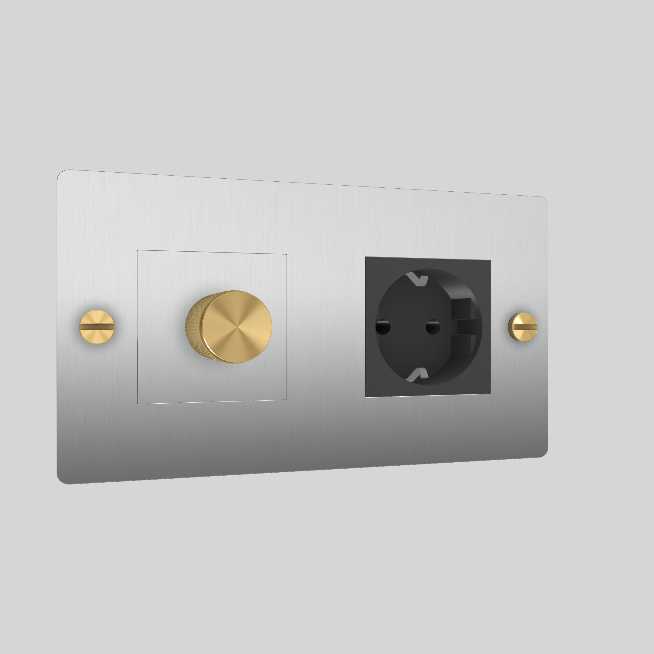 2G DIMMER & SOCKET / CROSS / WITHOUT LOGO / STEEL / BRASS