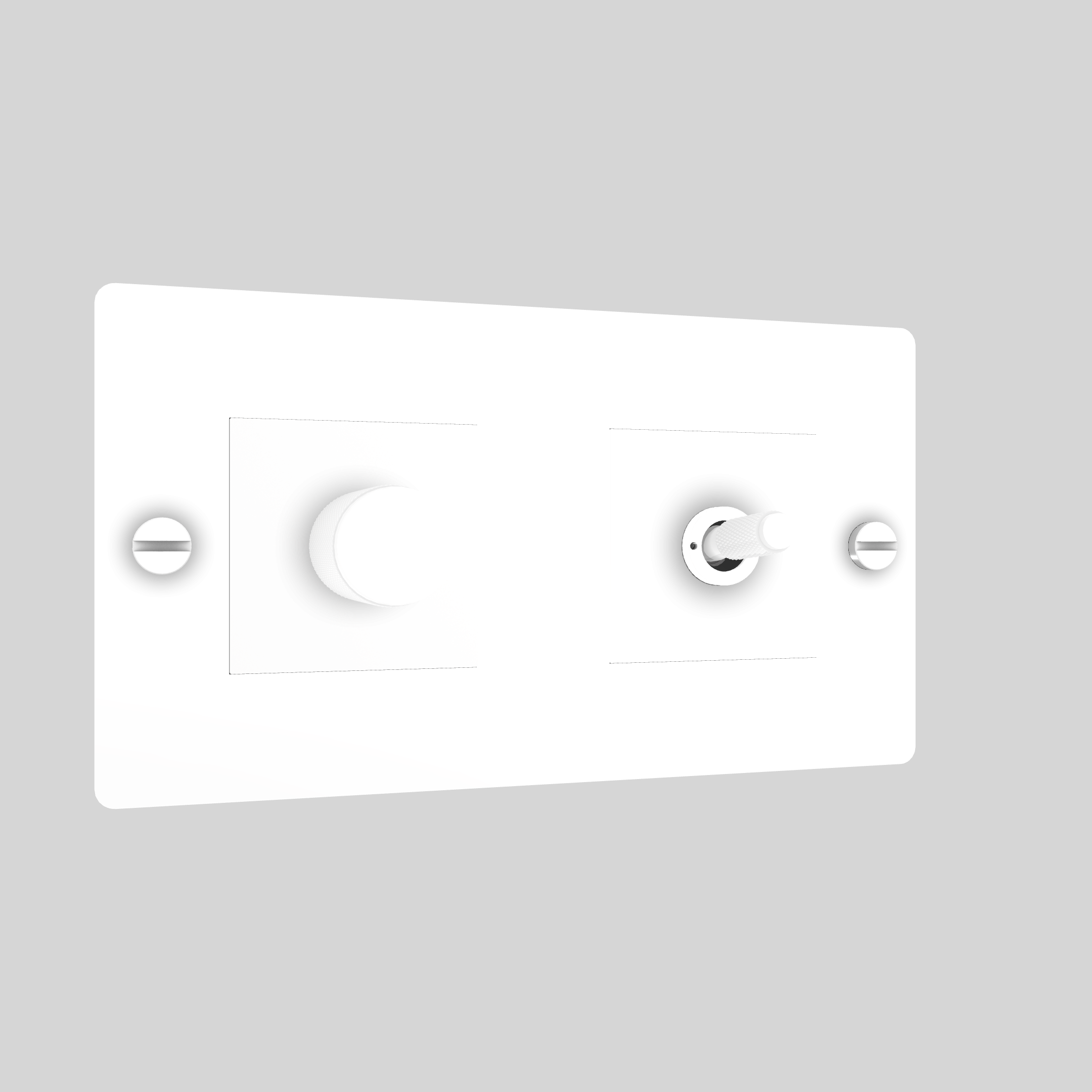 2G TOGGLE & DIMMER / CROSS / WITHOUT LOGO / WHITE / WHITE