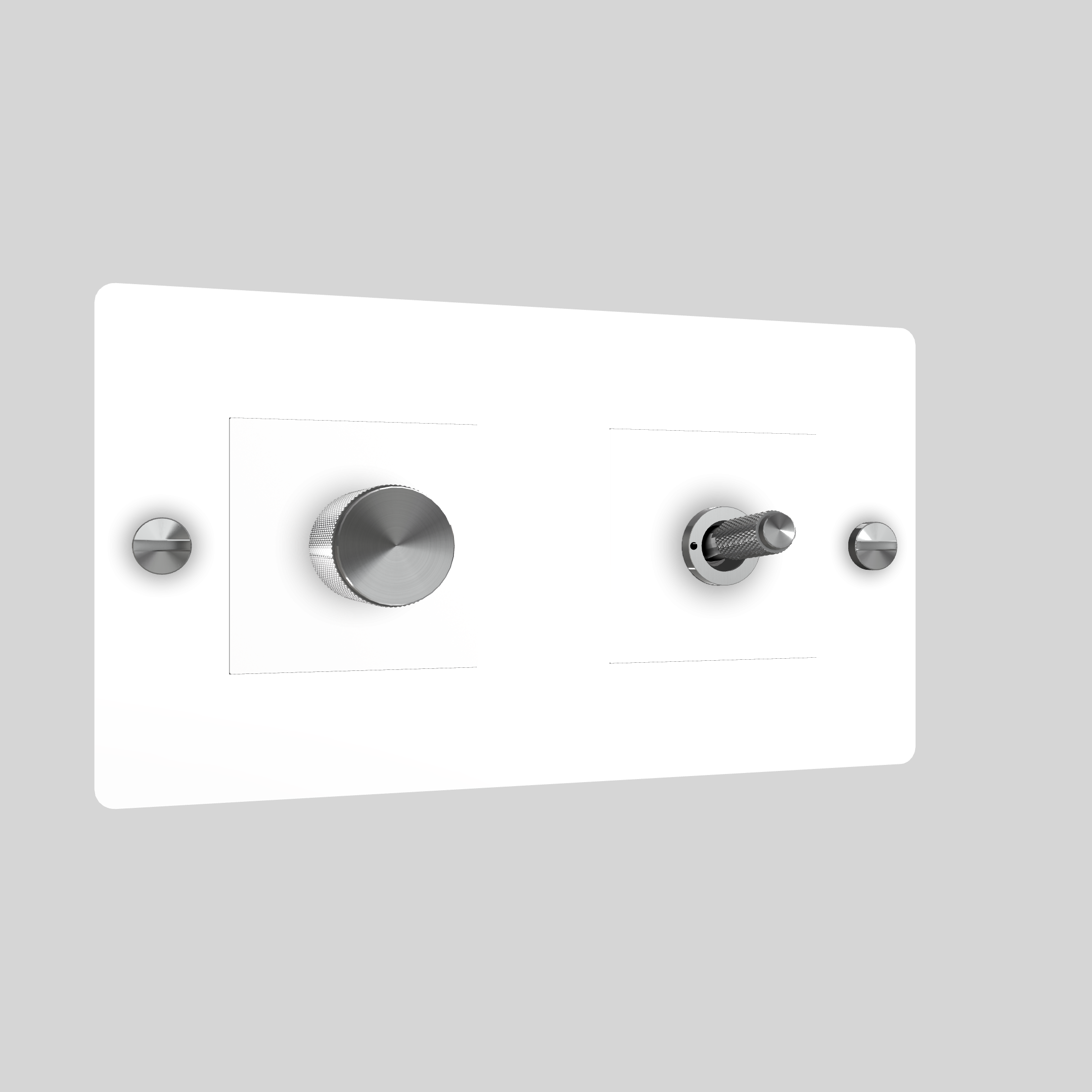 2G TOGGLE & DIMMER / CROSS / WITHOUT LOGO / WHITE / STEEL