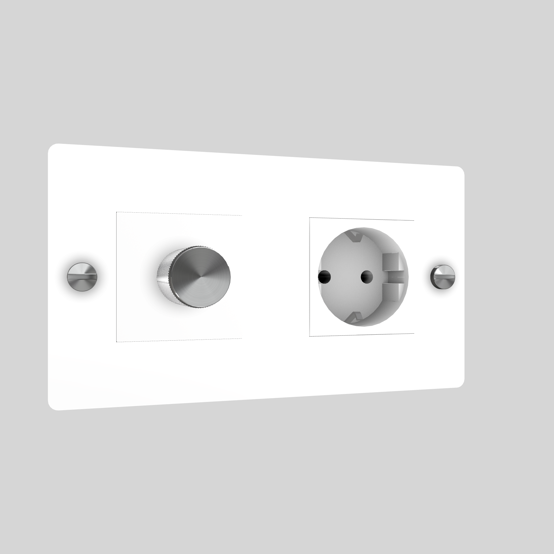 2G DIMMER & SOCKET / CROSS / WITHOUT LOGO / WHITE / STEEL