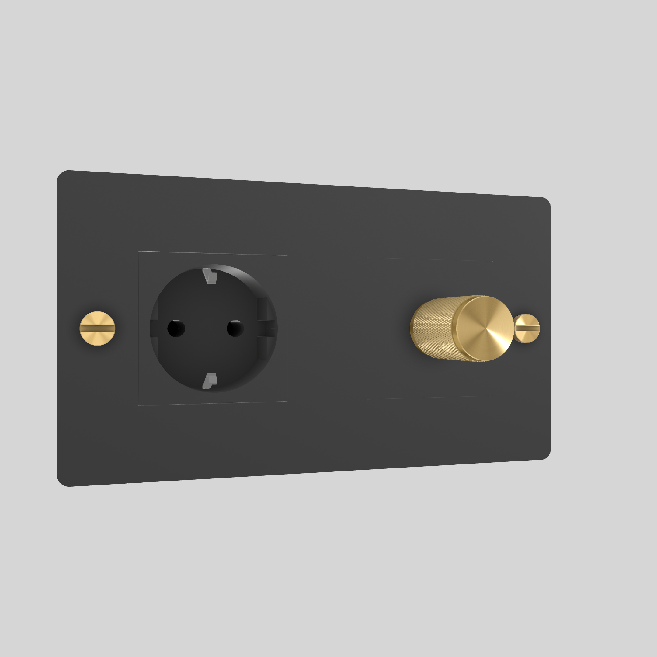 2G DIMMER & SOCKET / CROSS / WITHOUT LOGO / BLACK / BRASS
