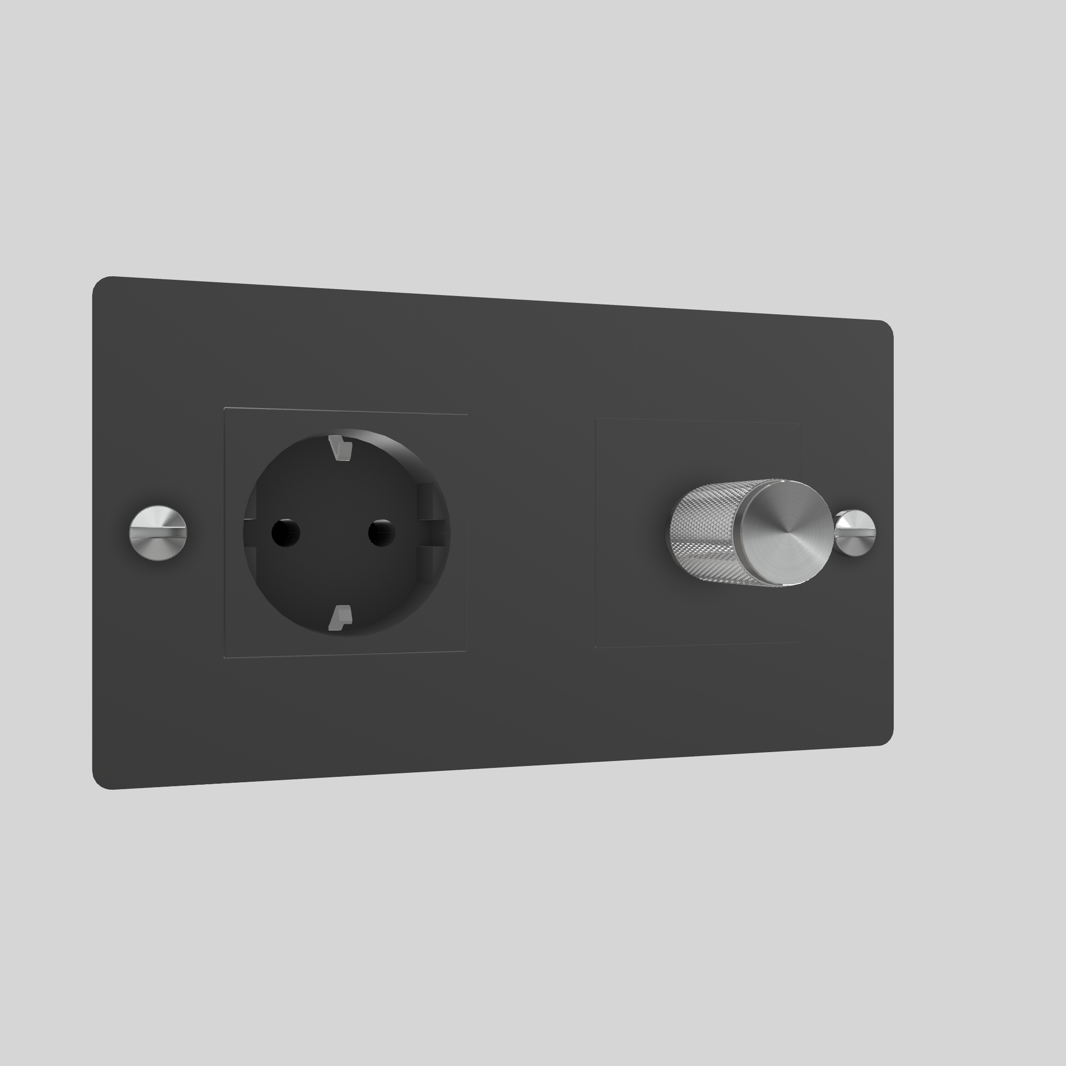 2G DIMMER & SOCKET / CROSS / WITHOUT LOGO / BLACK / STEEL