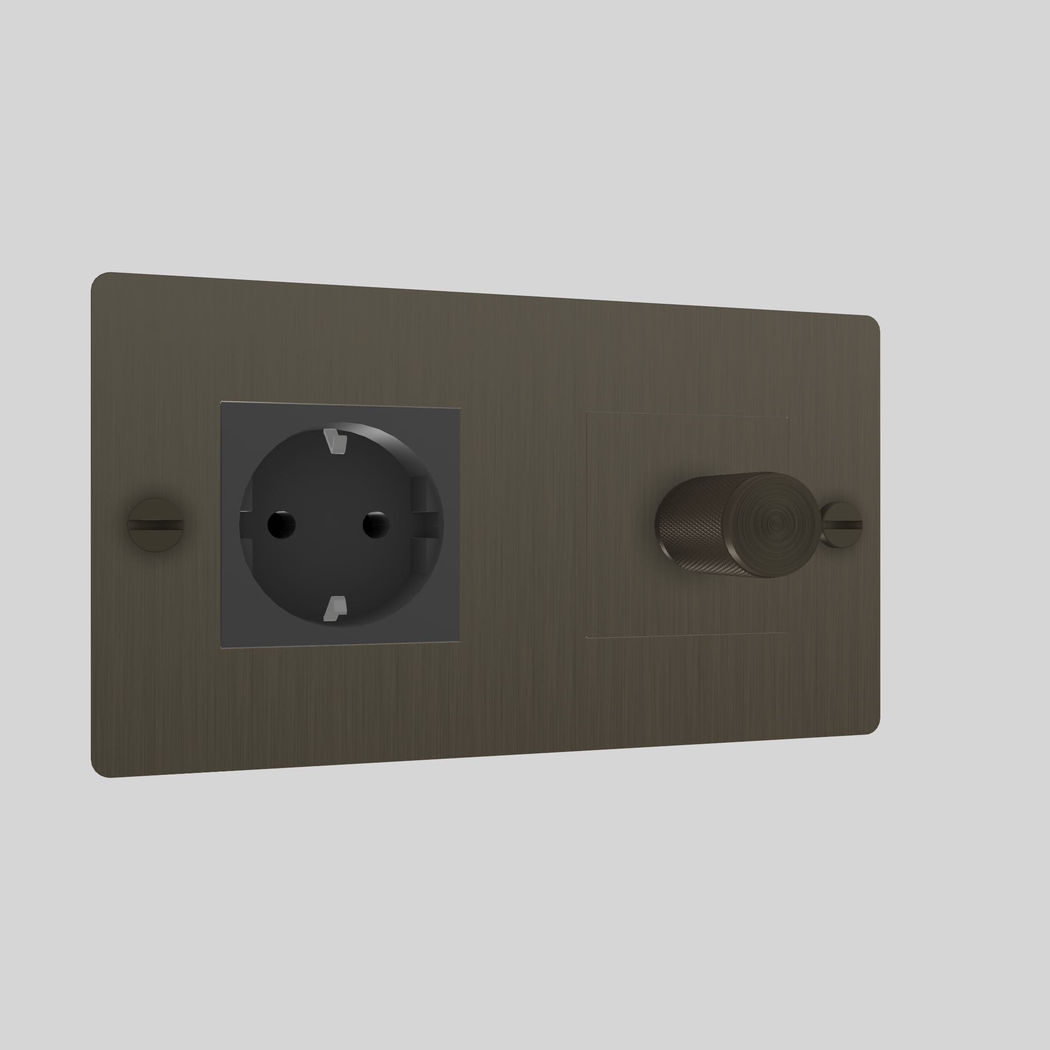2G DIMMER & SOCKET / CROSS / WITHOUT LOGO / SMOKED BRONZE / SMOKED BRONZE