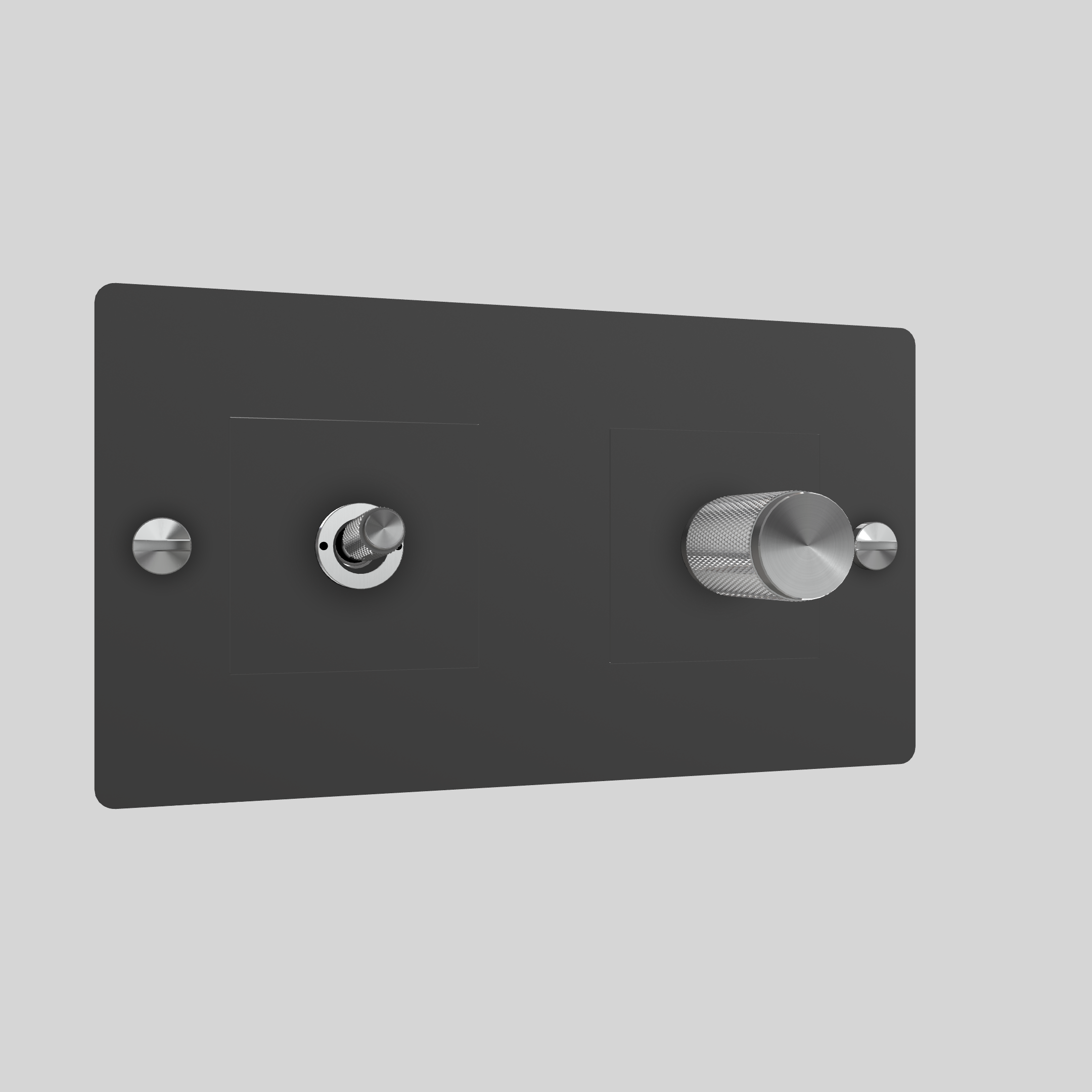 2G TOGGLE & DIMMER / CROSS / WITHOUT LOGO / BLACK / STEEL
