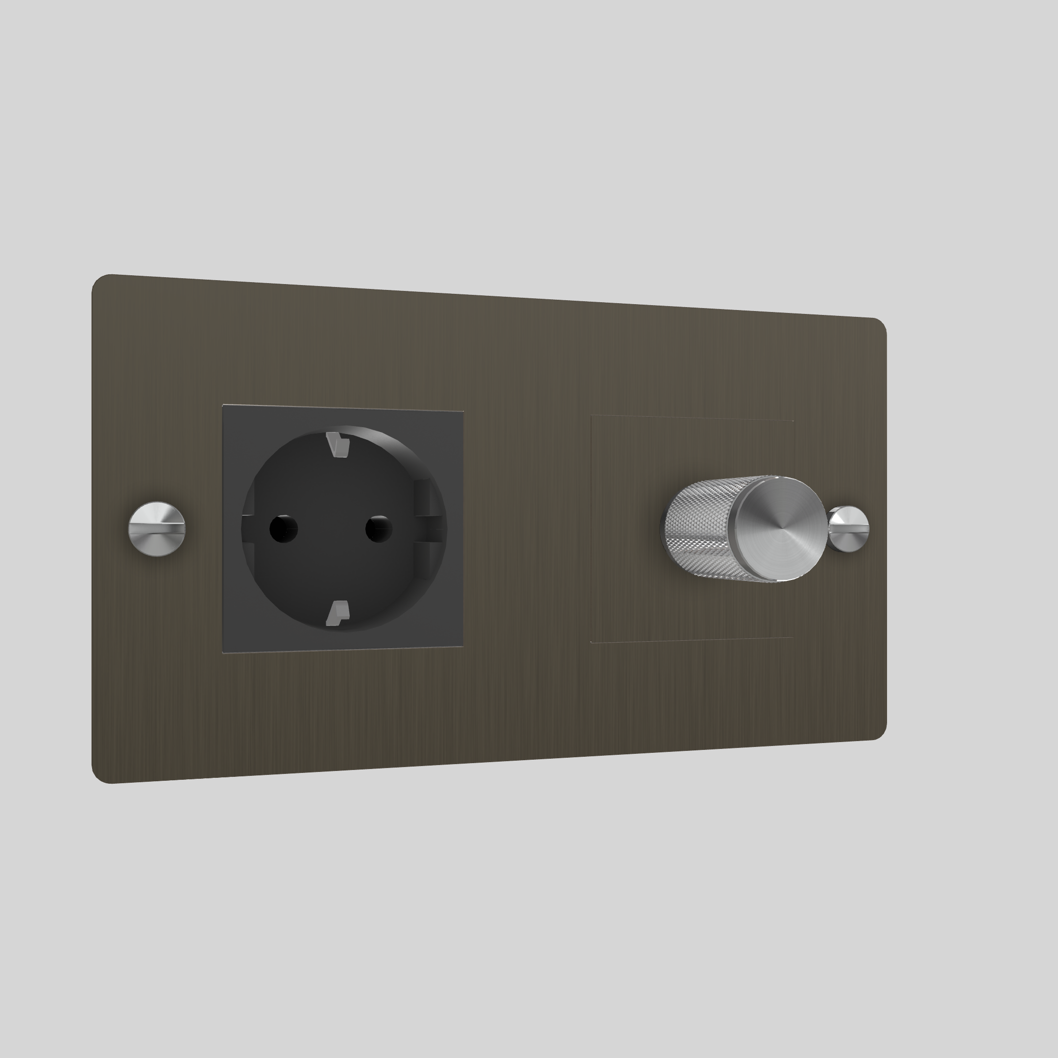 2G DIMMER & SOCKET / CROSS / WITHOUT LOGO / SMOKED BRONZE / STEEL