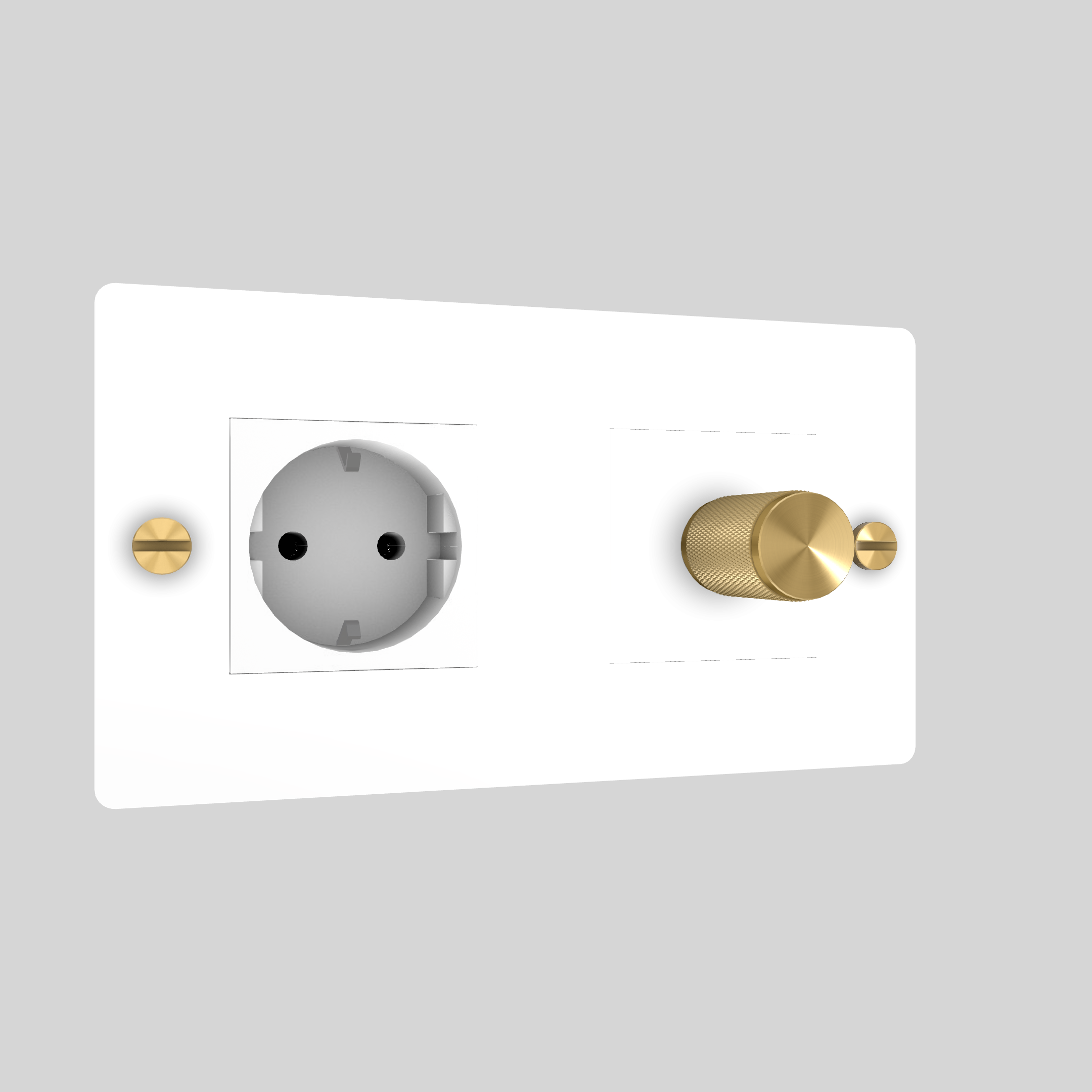 2G DIMMER & SOCKET / CROSS / WITHOUT LOGO / WHITE / BRASS