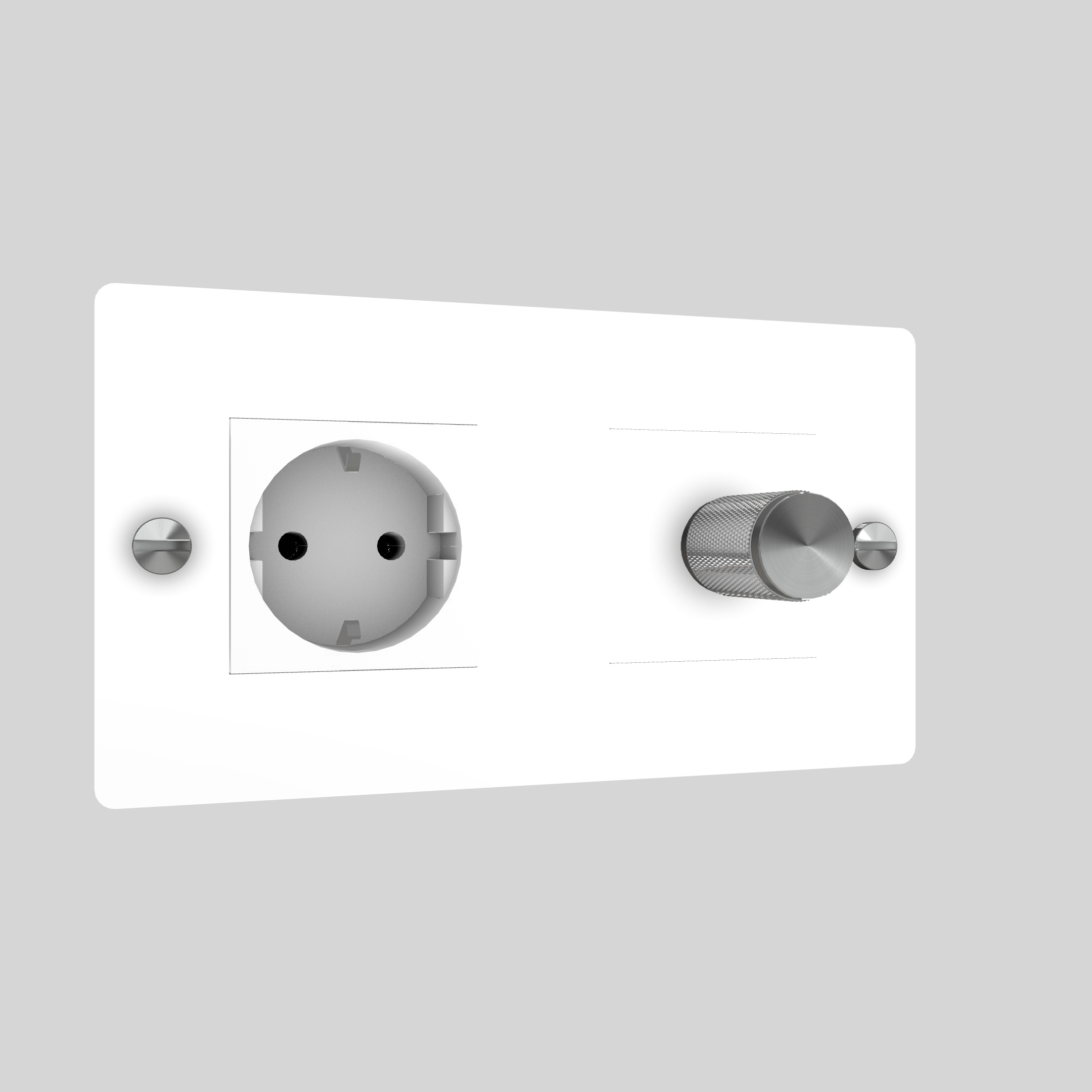 2G DIMMER & SOCKET / CROSS / WITHOUT LOGO / WHITE / STEEL
