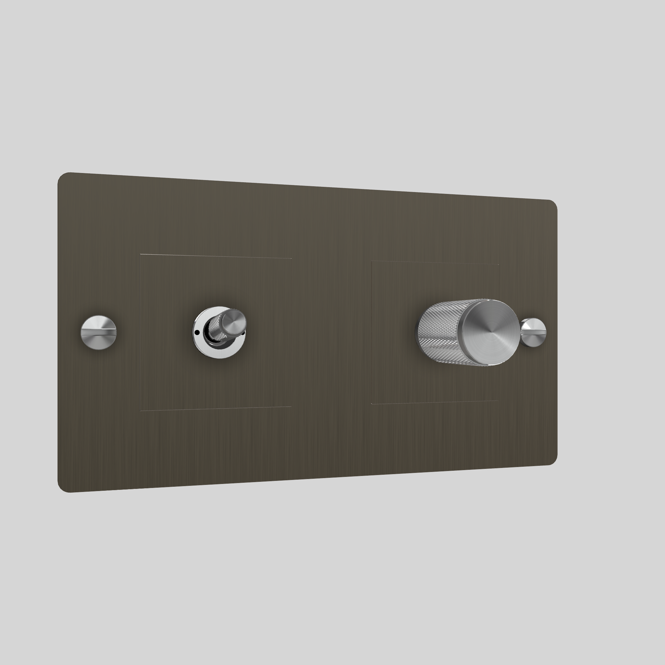 2G TOGGLE & DIMMER / CROSS / WITHOUT LOGO / SMOKED BRONZE / STEEL