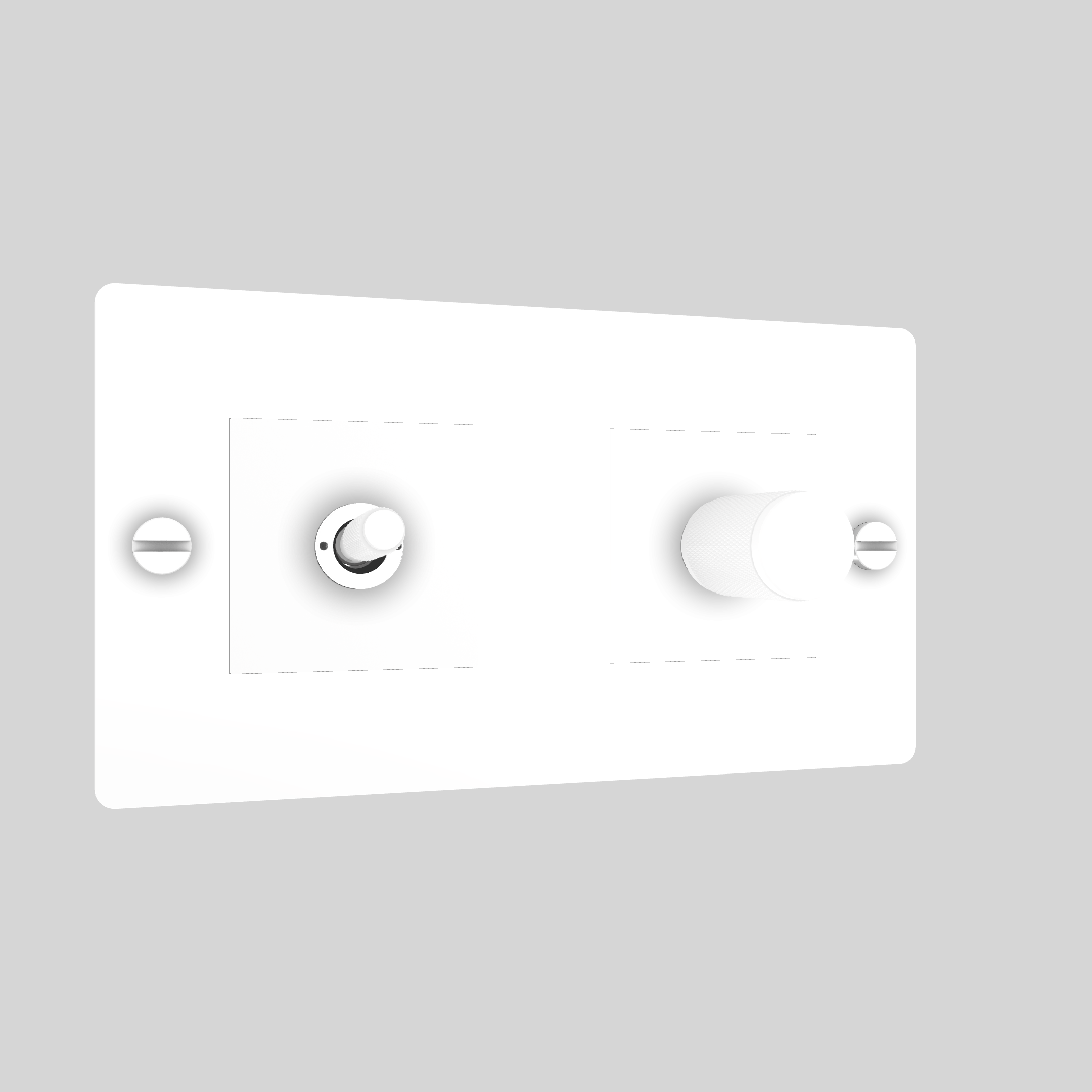 2G TOGGLE & DIMMER / CROSS / WITHOUT LOGO / WHITE / WHITE